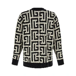 Bicolor Merino Wool Cardigan