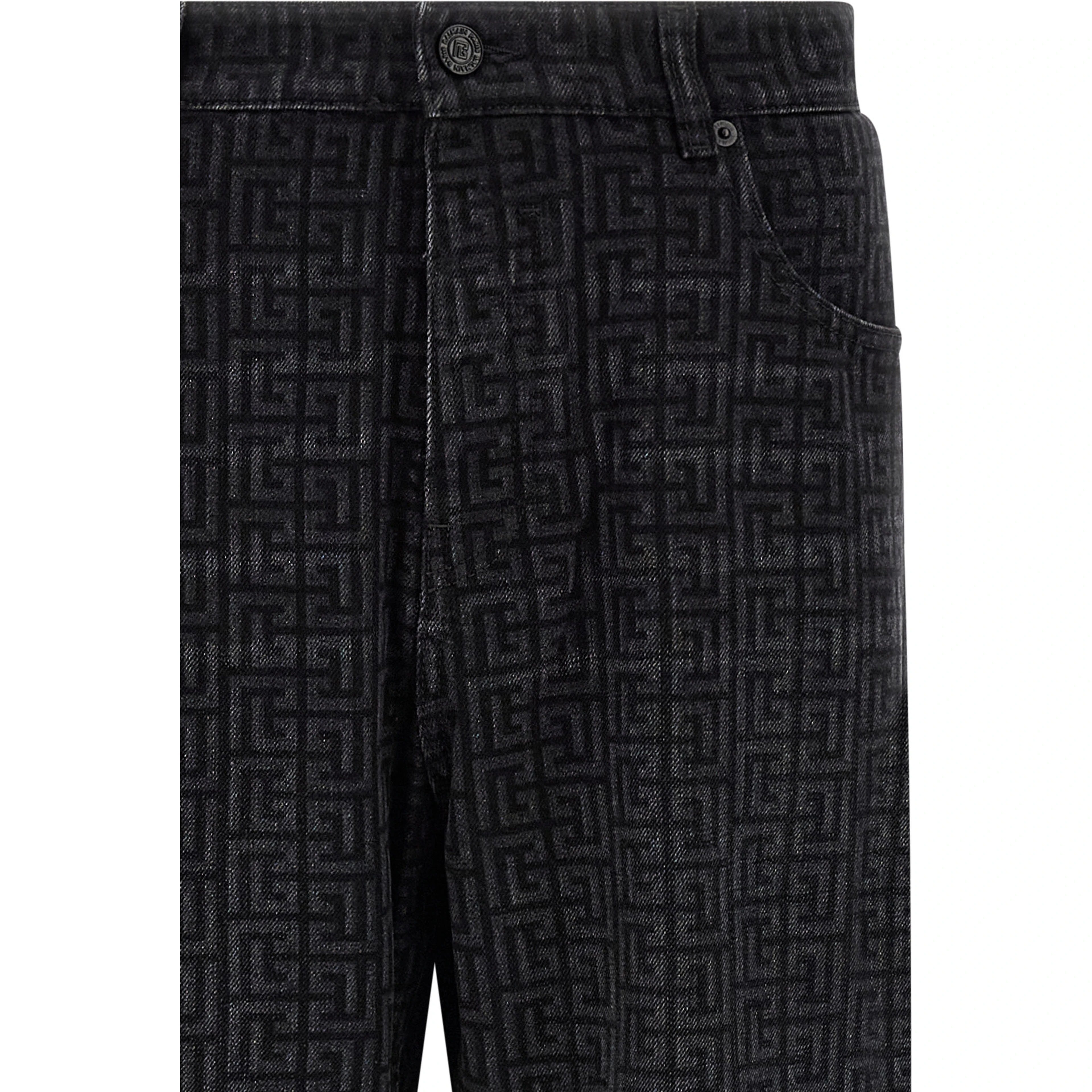 Black Cotton Straight-Leg Jeans