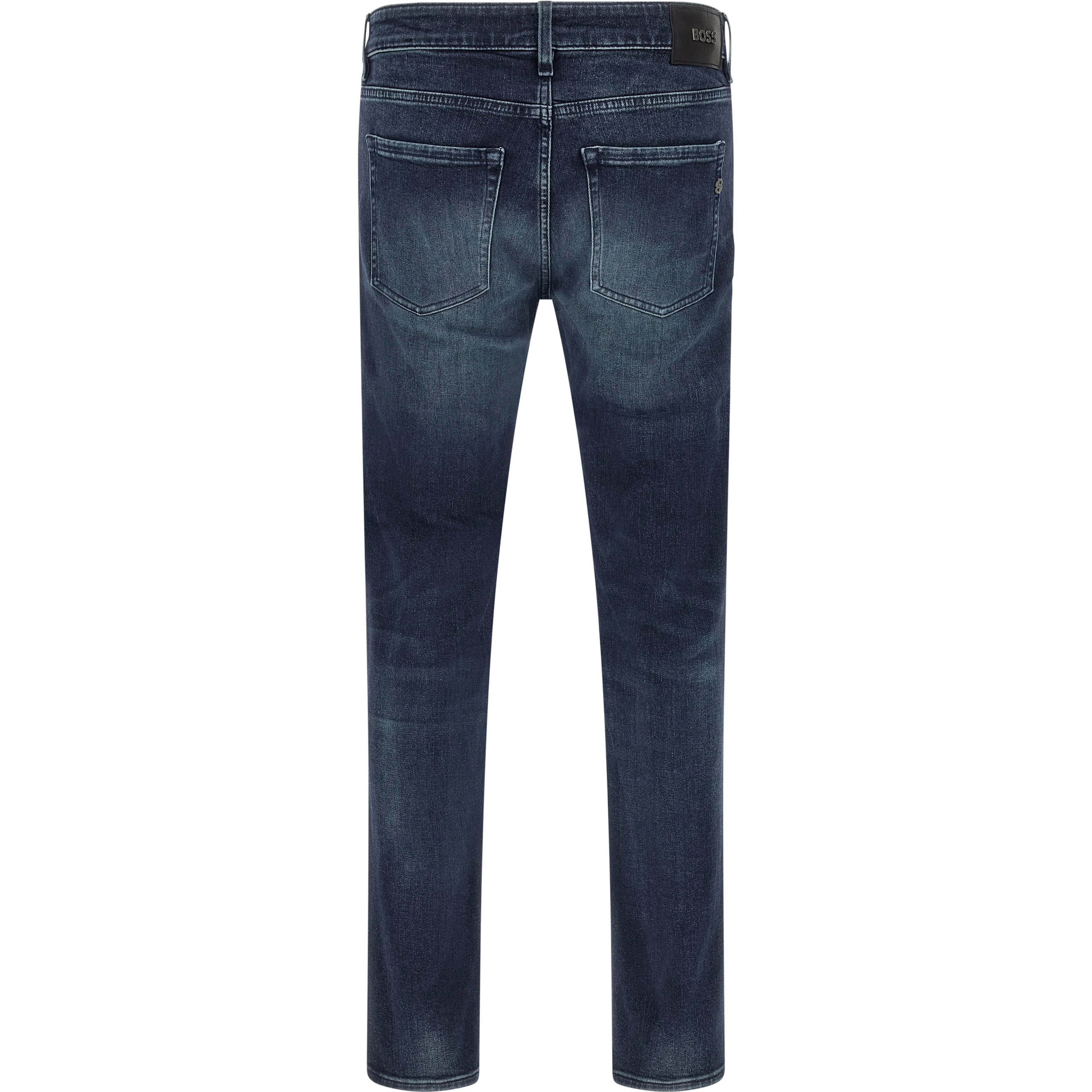 Blue Cotton Tapered Jeans