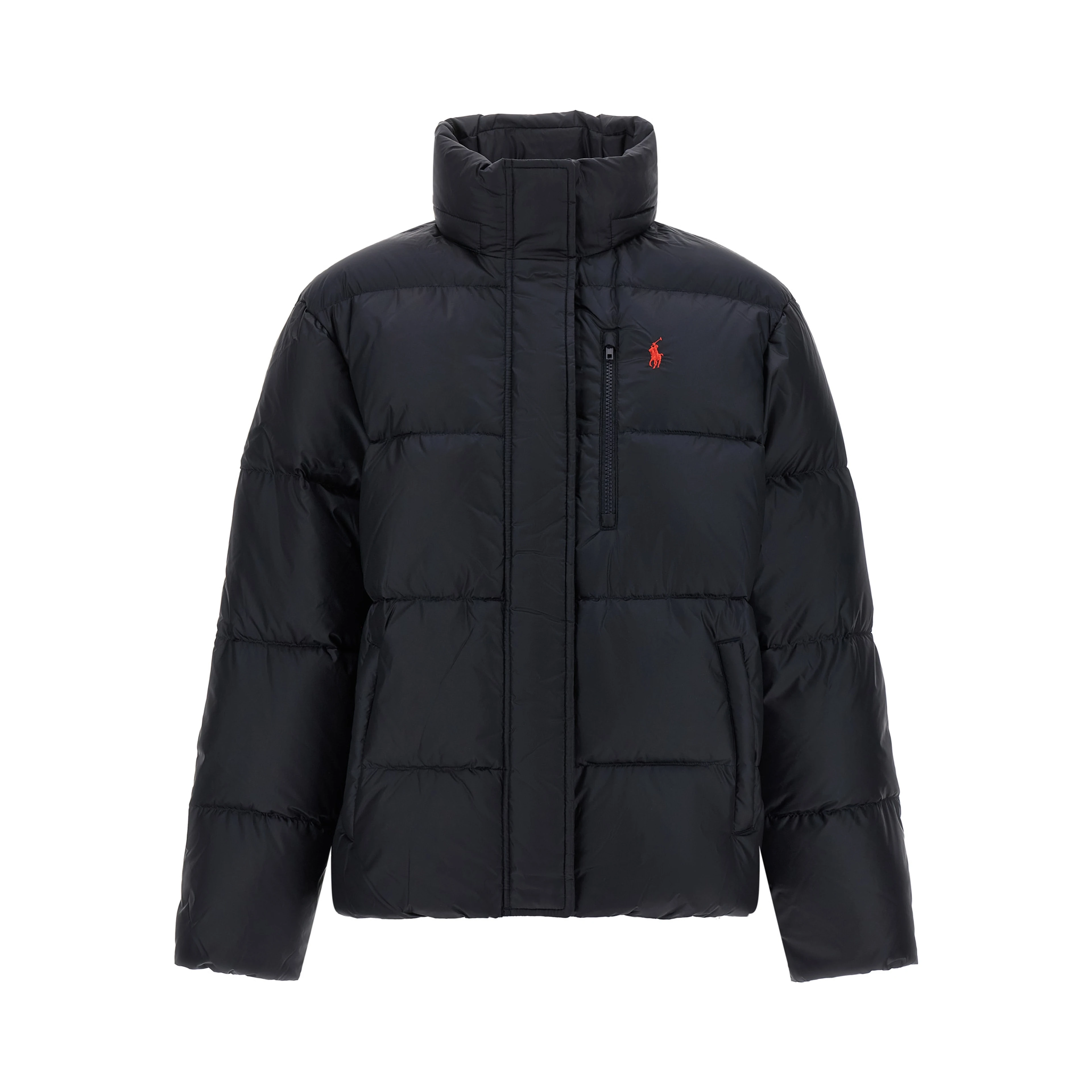 Blue Nylon Full-Length Jacket