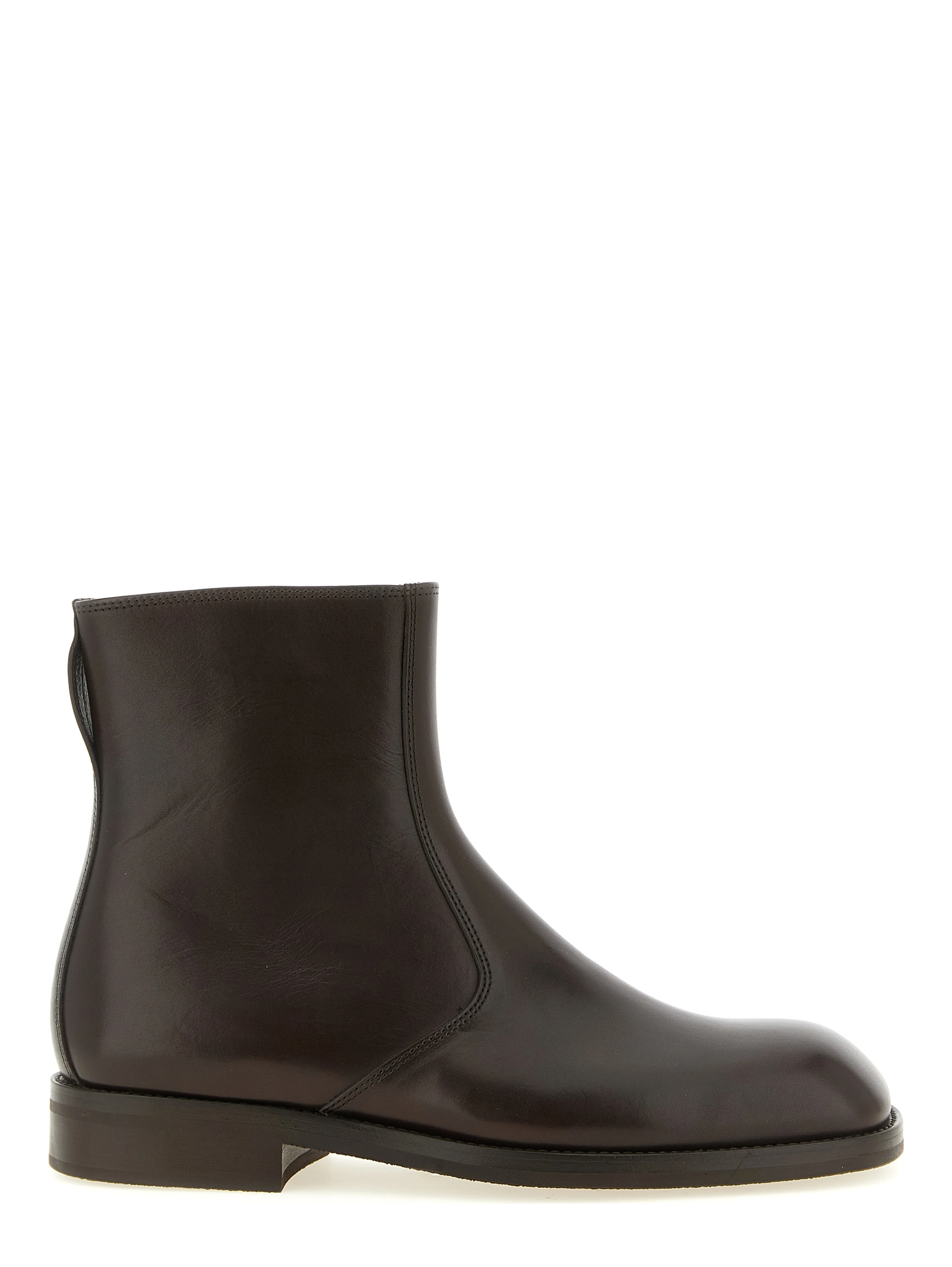 Brown Lamb Leather Ankle Boots