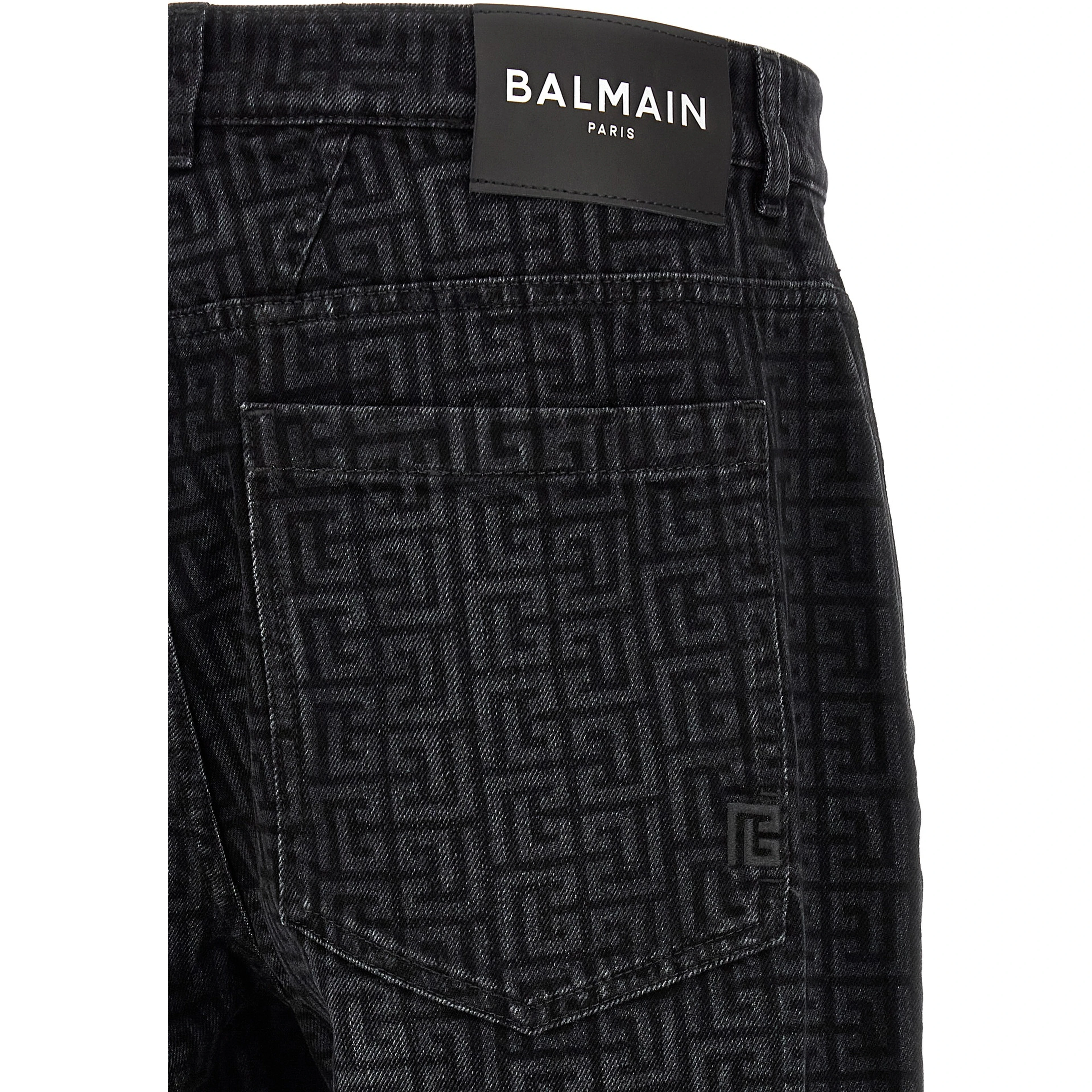 Black Cotton Straight-Leg Jeans