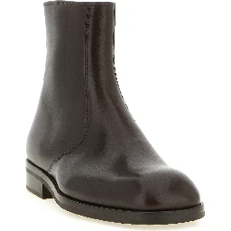 Brown Lamb Leather Ankle Boots