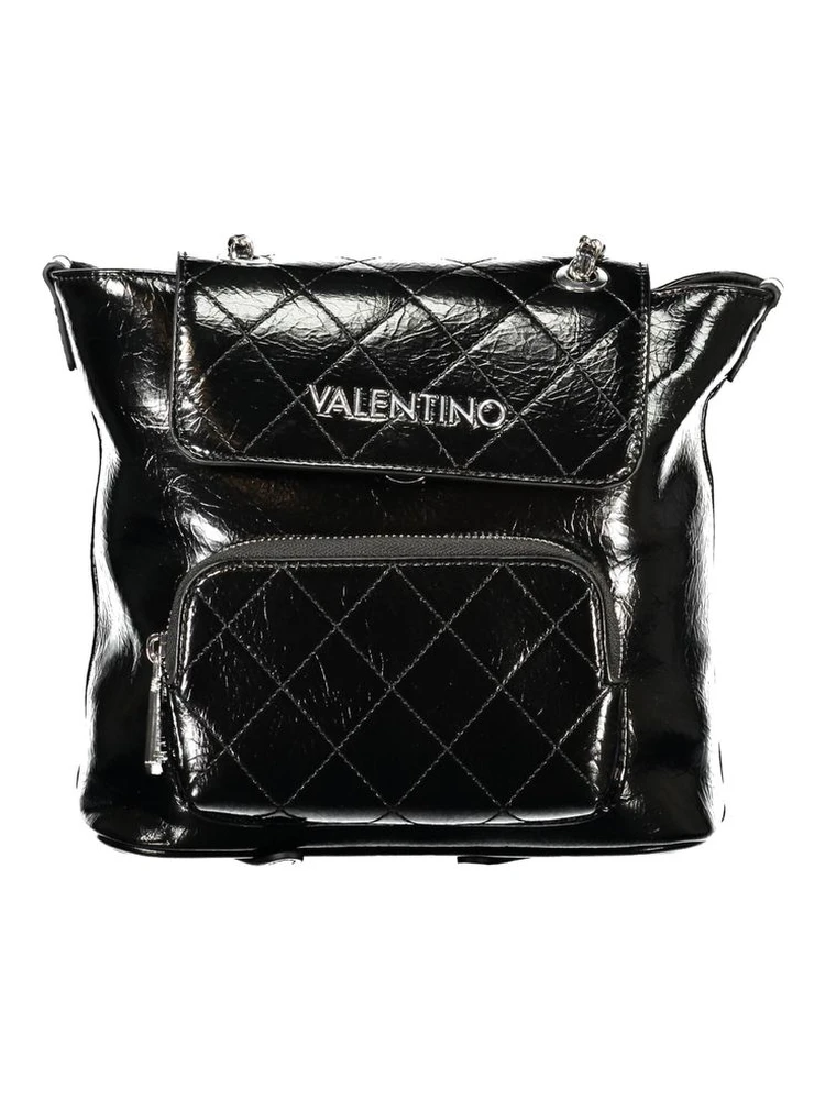 Black Polyurethane Women's Backpack