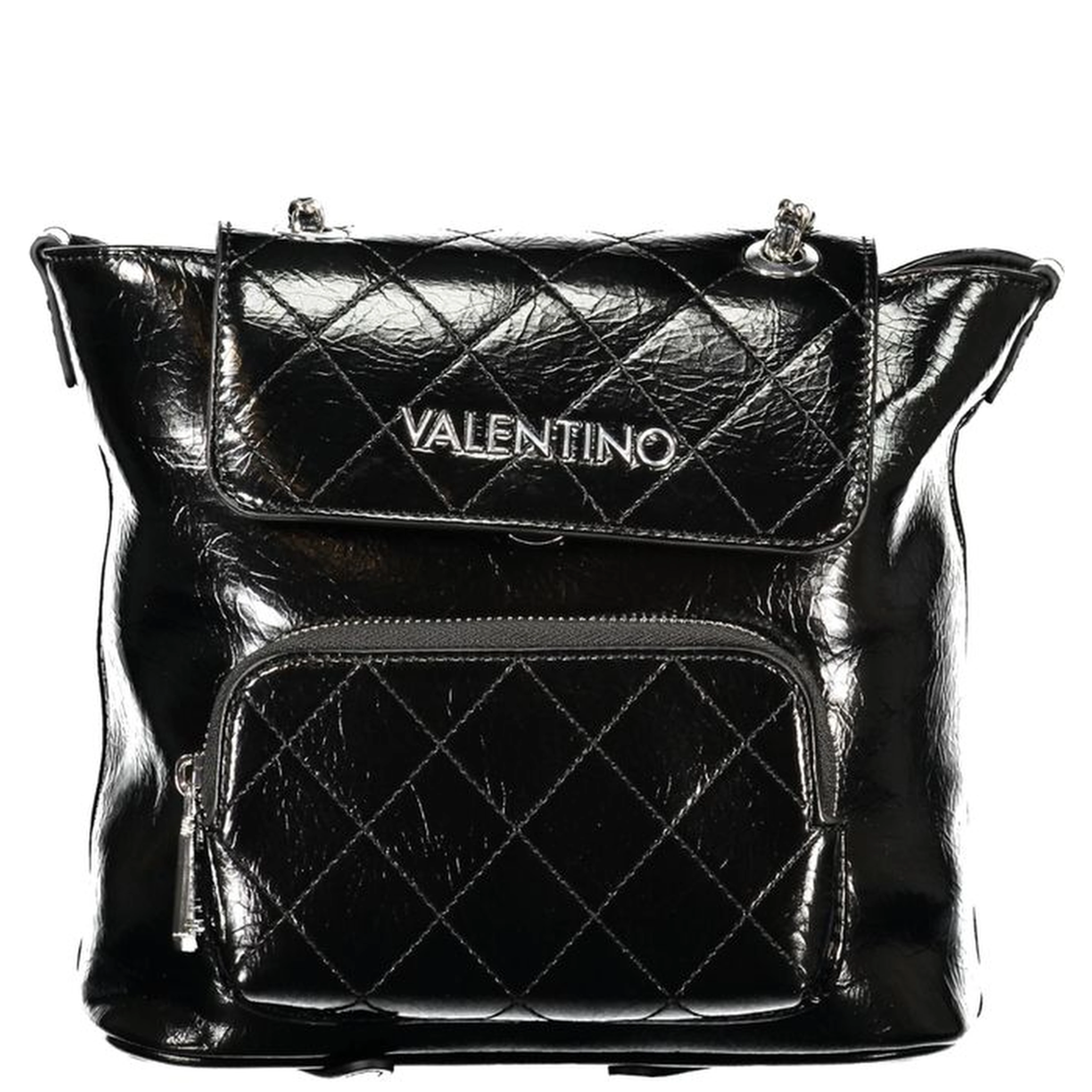 Black Polyurethane Women's Backpack