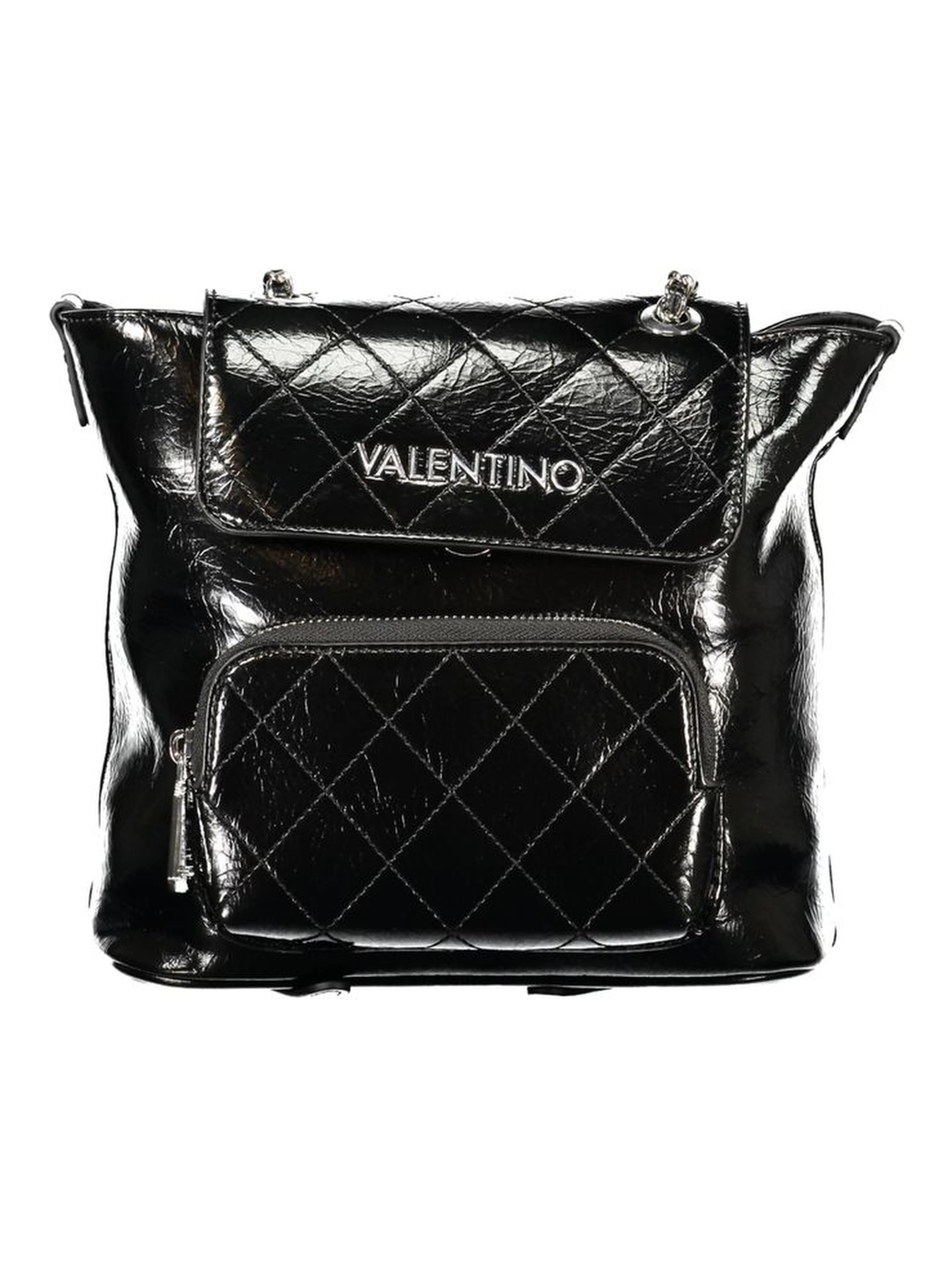 Black Polyurethane Women's Backpack