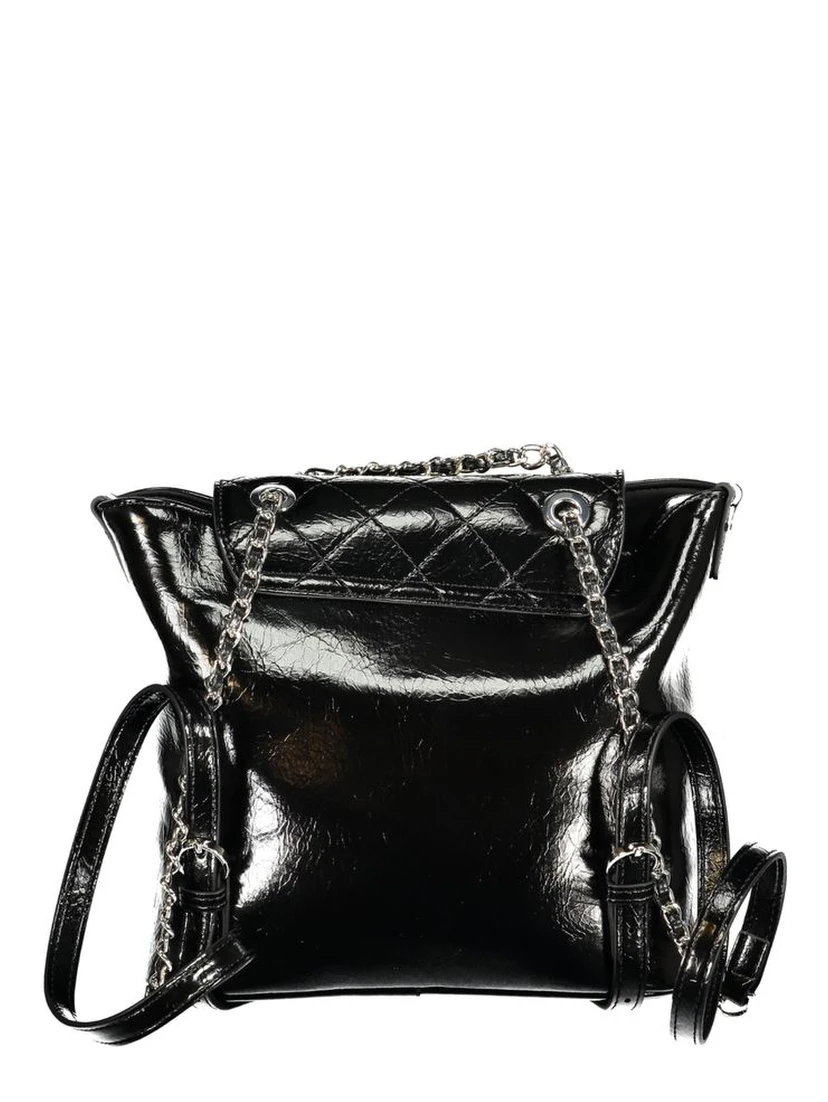 Black Polyurethane Women's Backpack