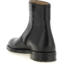 Black Lamb Leather Ankle Boots