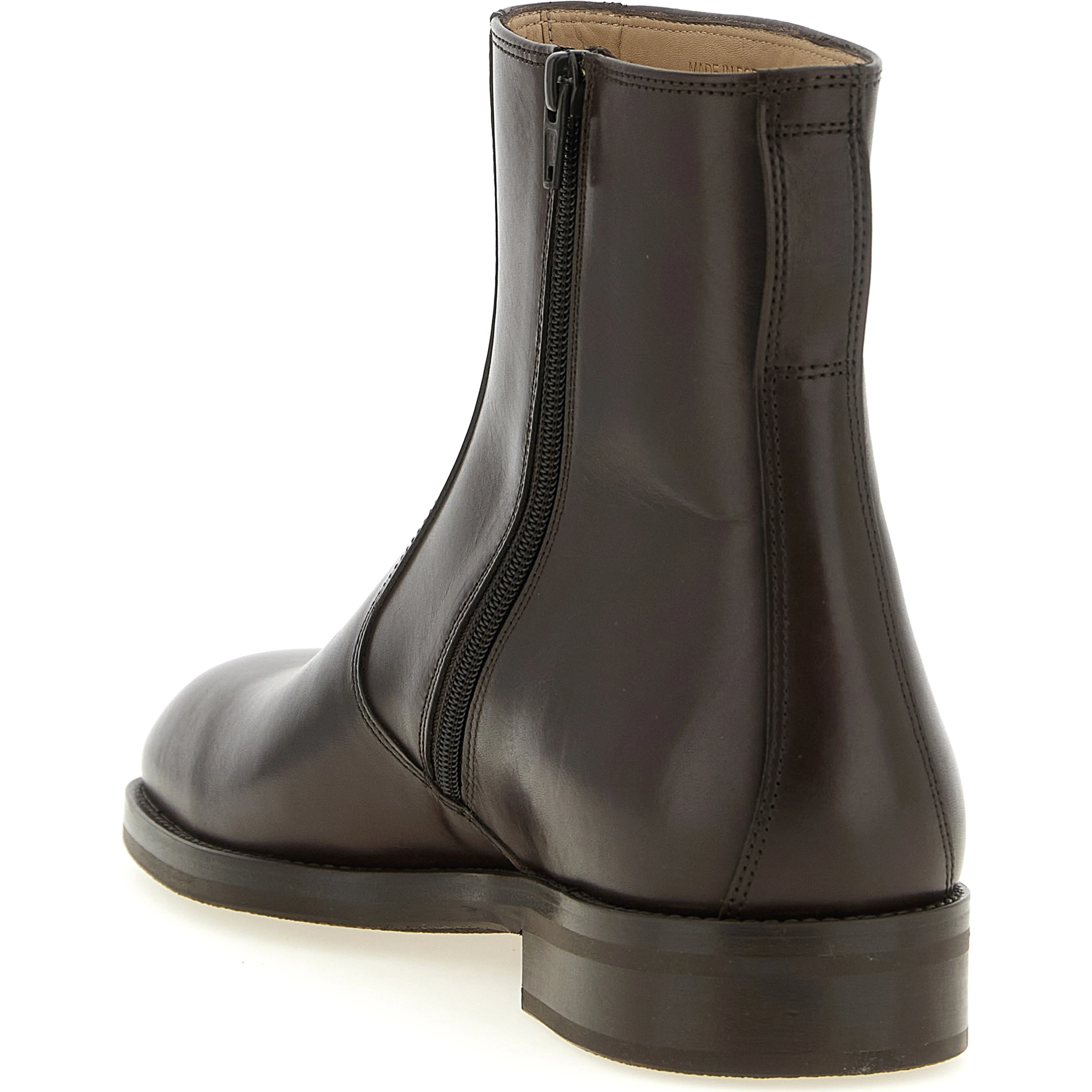 Brown Lamb Leather Ankle Boots