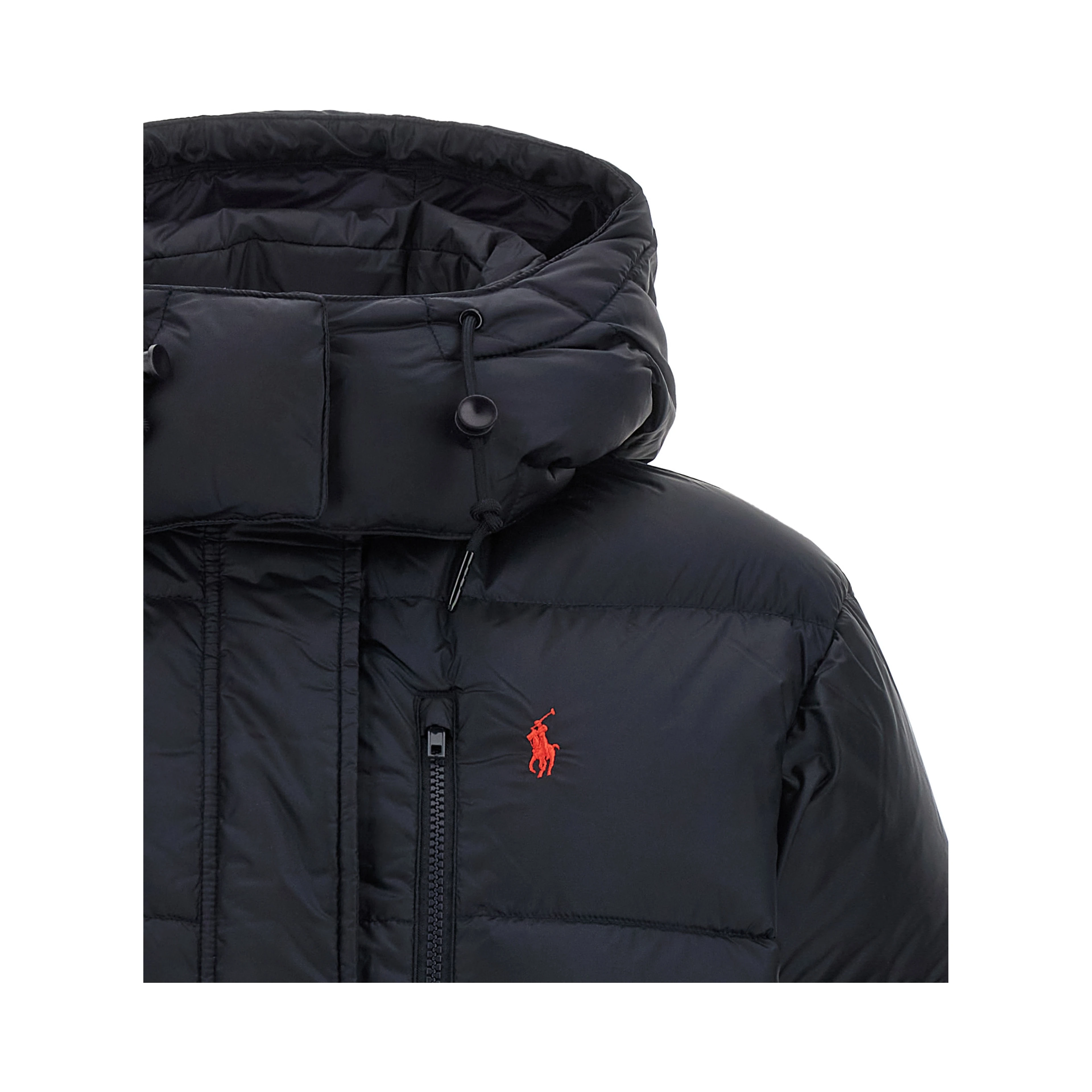 Blue Nylon Full-Length Jacket