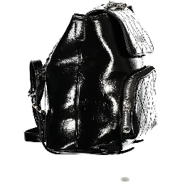 Black Polyurethane Women's Backpack