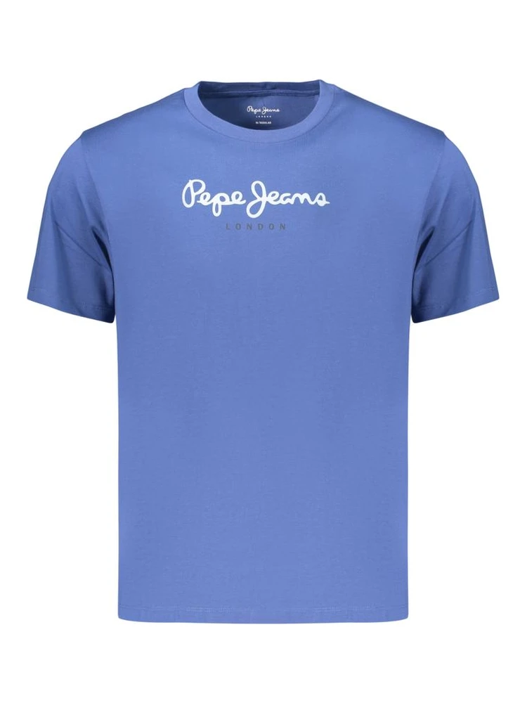 Blue Cotton Men's T-Shirt