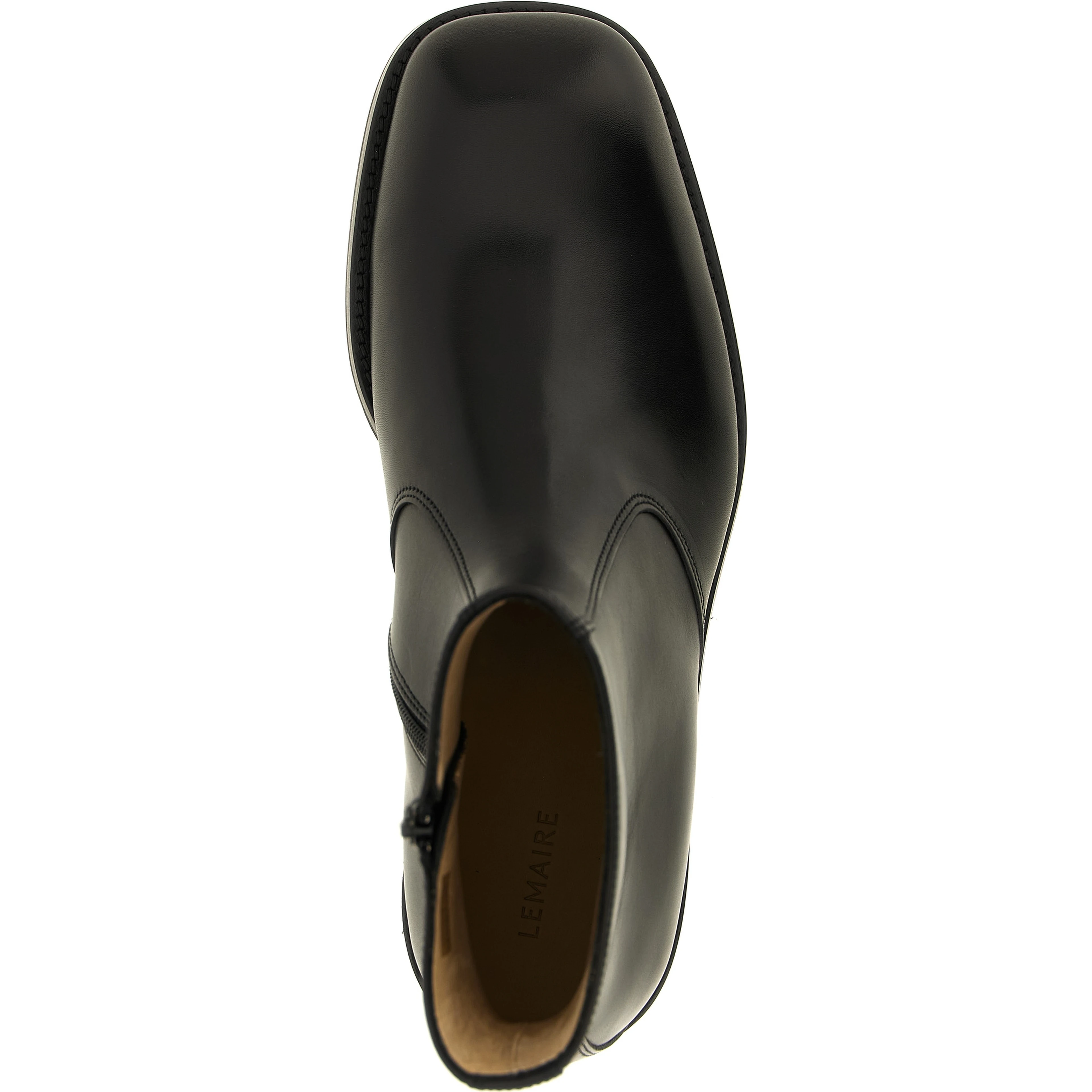 Black Lamb Leather Ankle Boots