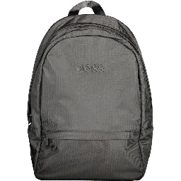 Black Polyester Men's Backpack