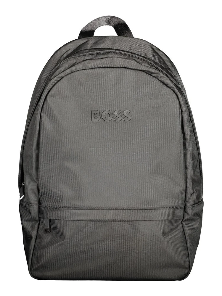 Black Polyester Men's Backpack