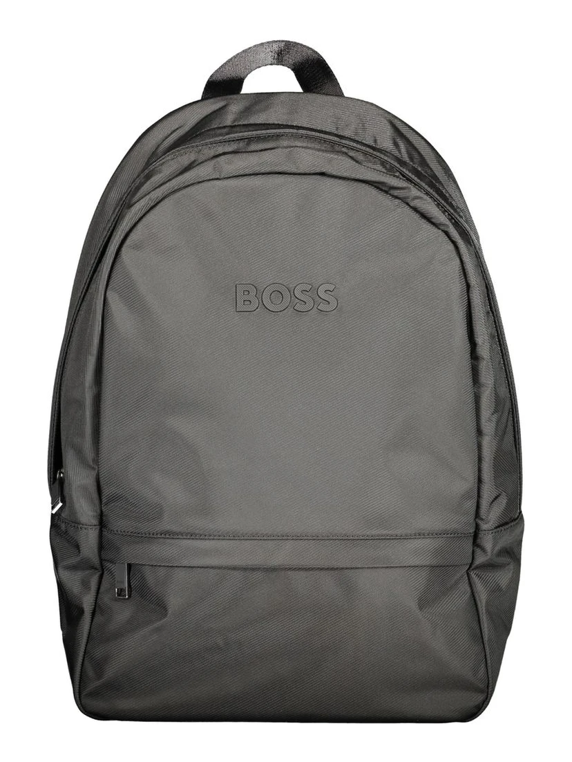 Black Polyester Men's Backpack