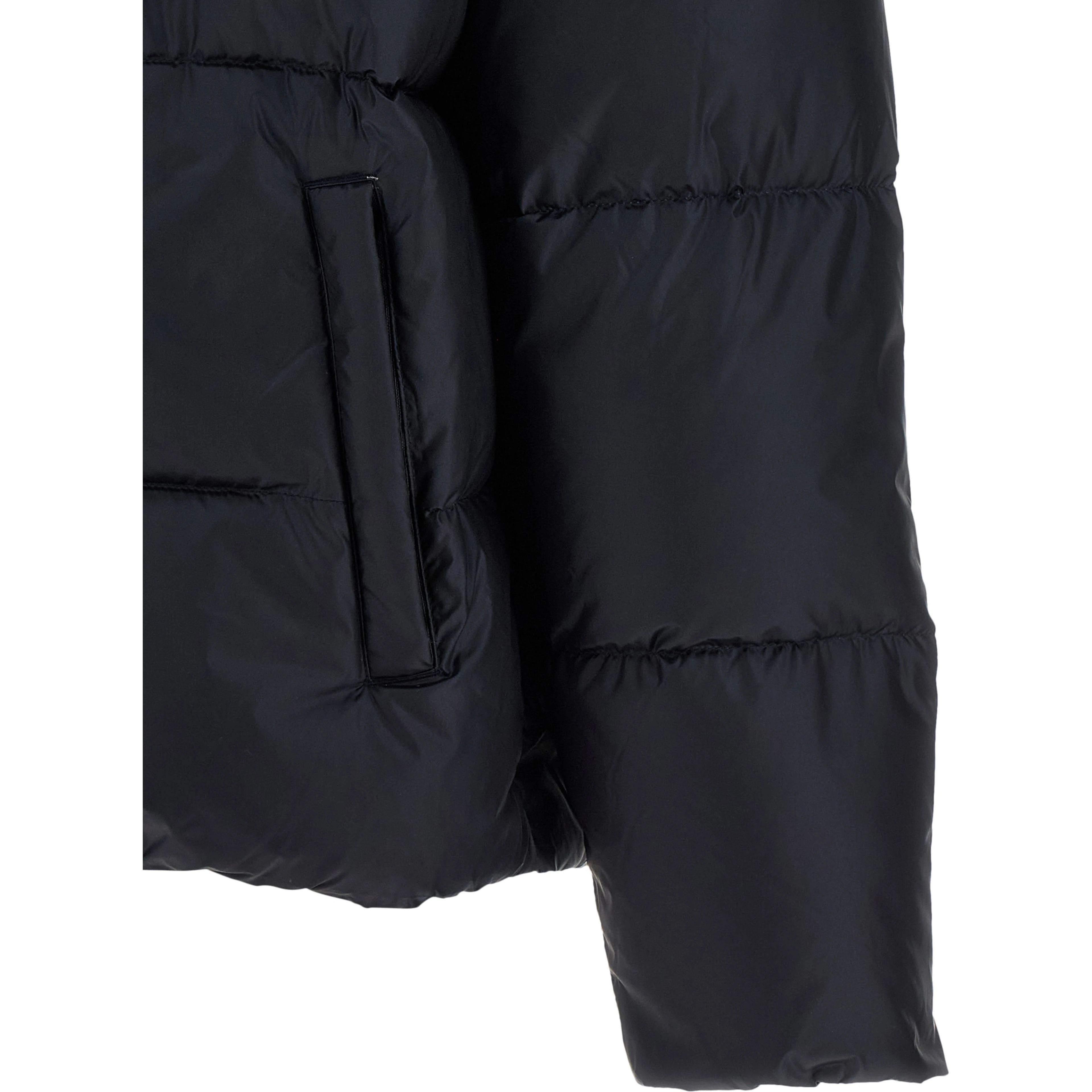 Blue Nylon Full-Length Jacket