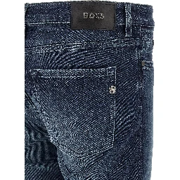Blue Cotton Tapered Jeans