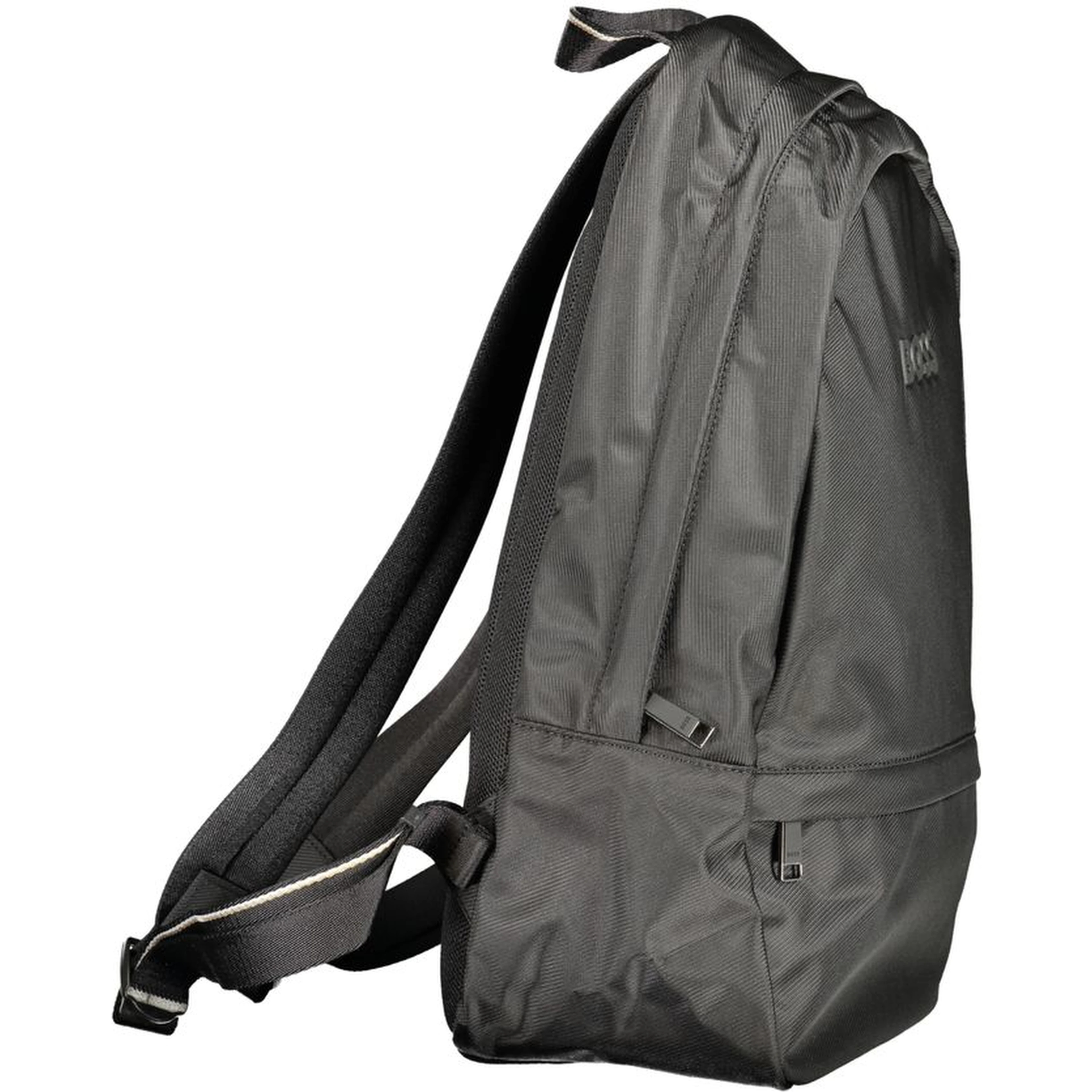 Black Polyester Men's Backpack