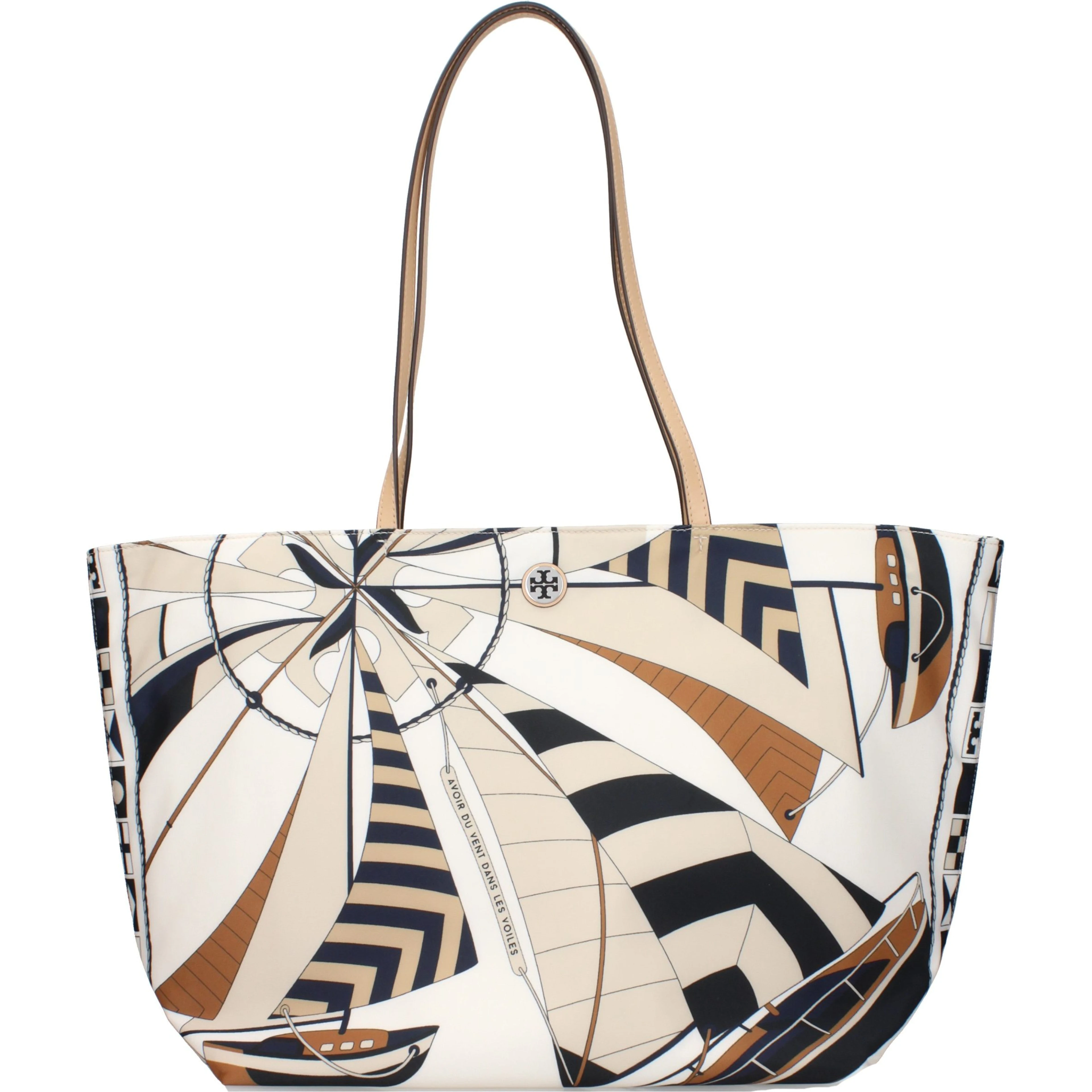 Beige Fabric Crossbody Bag