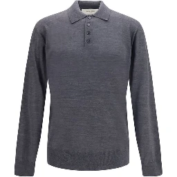 Gray Wool Oves Aries Polo Shirt