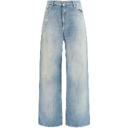 Blue Cotton Boyfriend Jeans