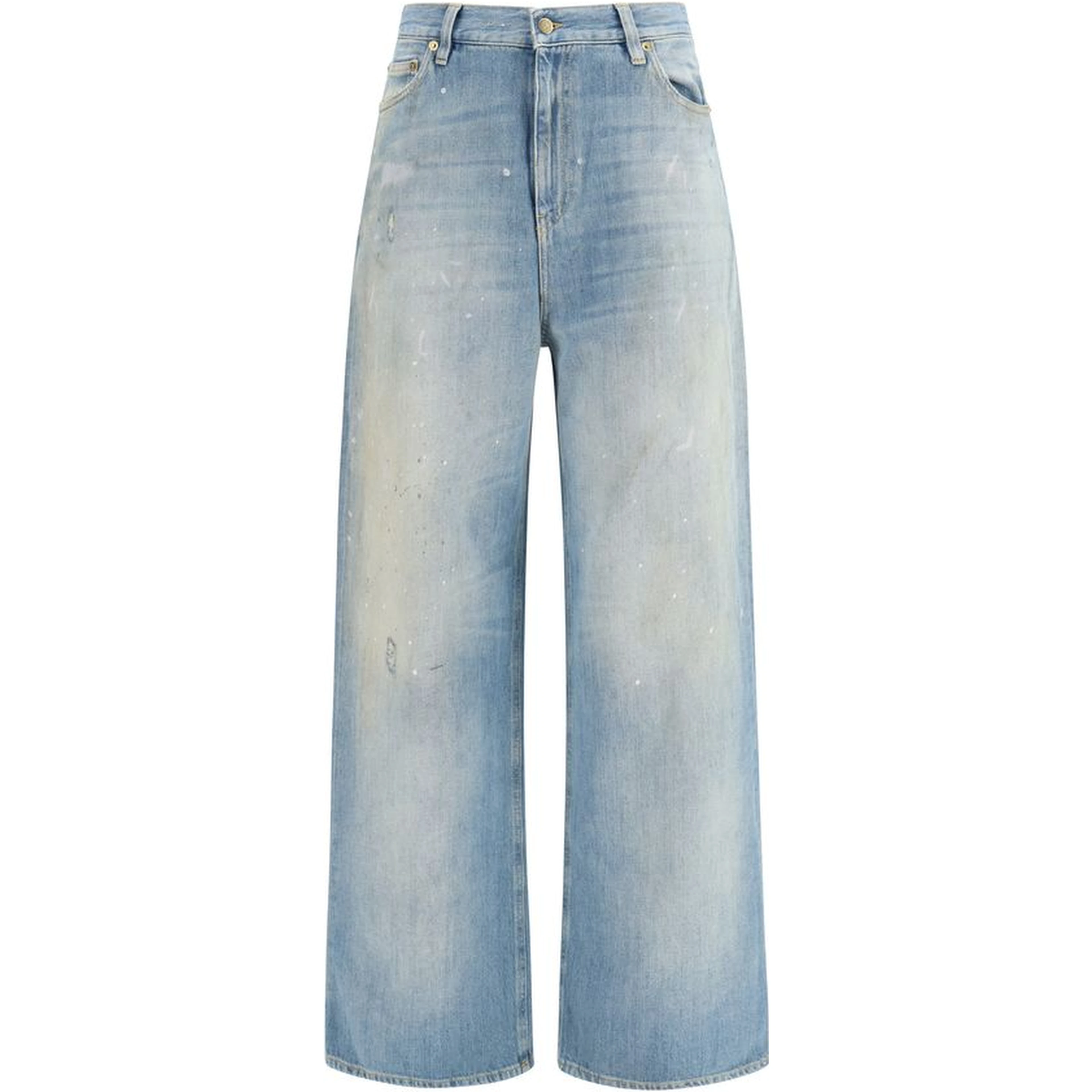 Blue Cotton Boyfriend Jeans