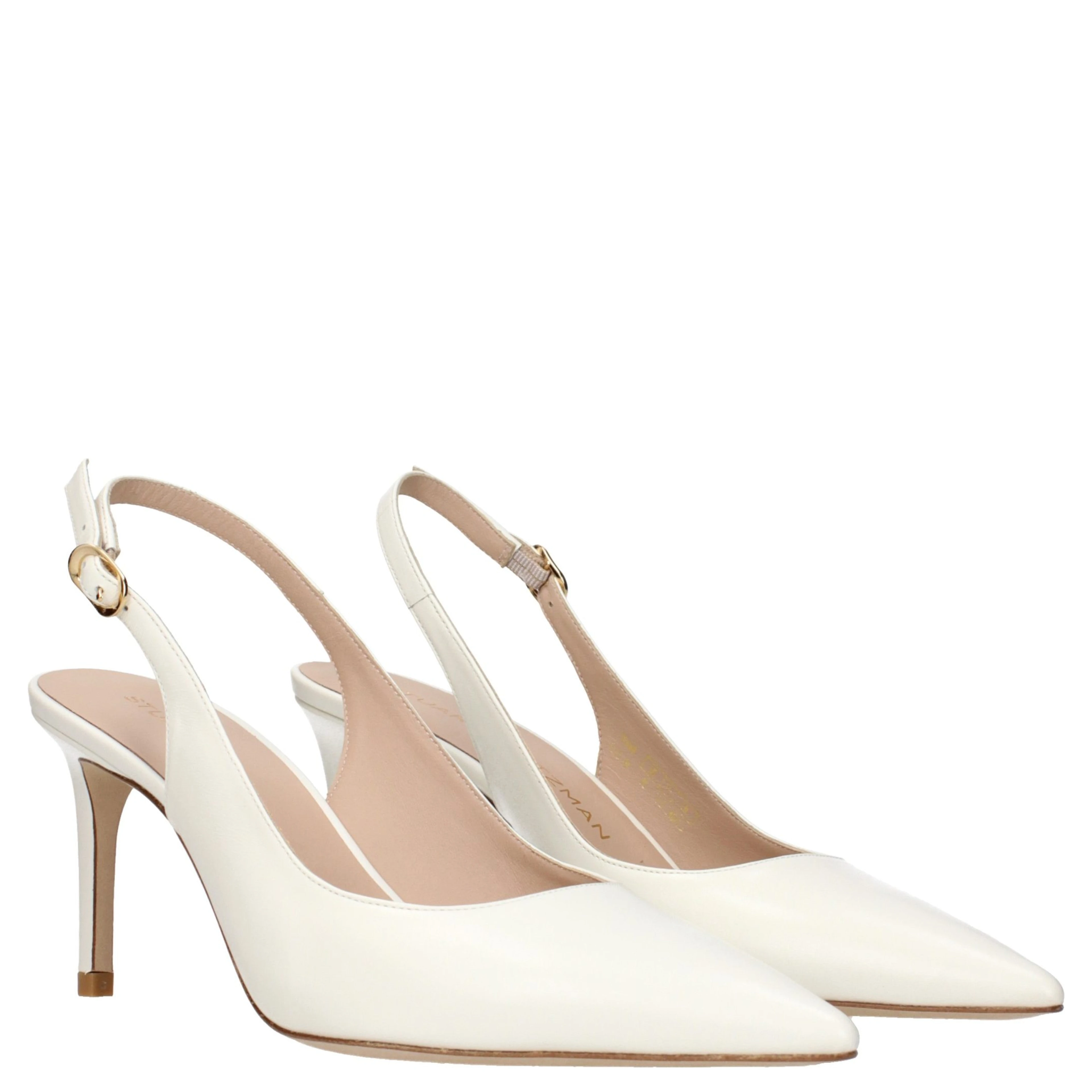 Beige Leather High Heel Pumps