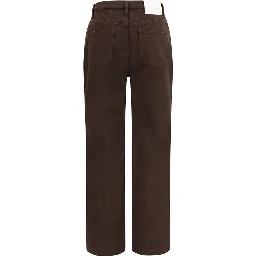 Brown Cotton Straight-Leg Jeans