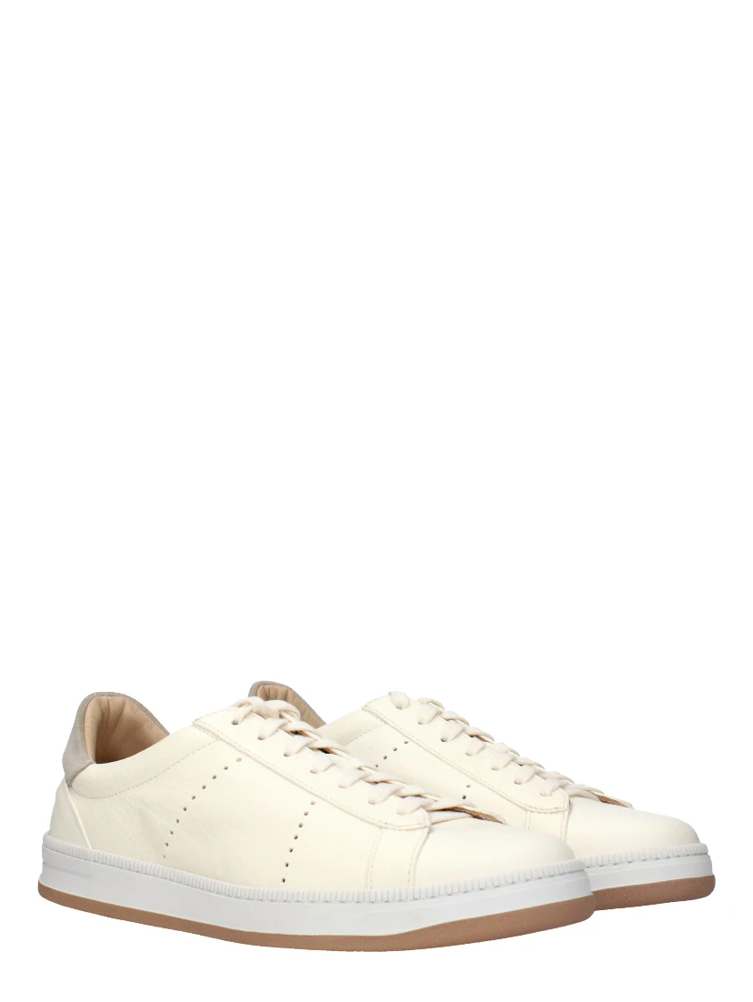 Beige Leather Sneakers