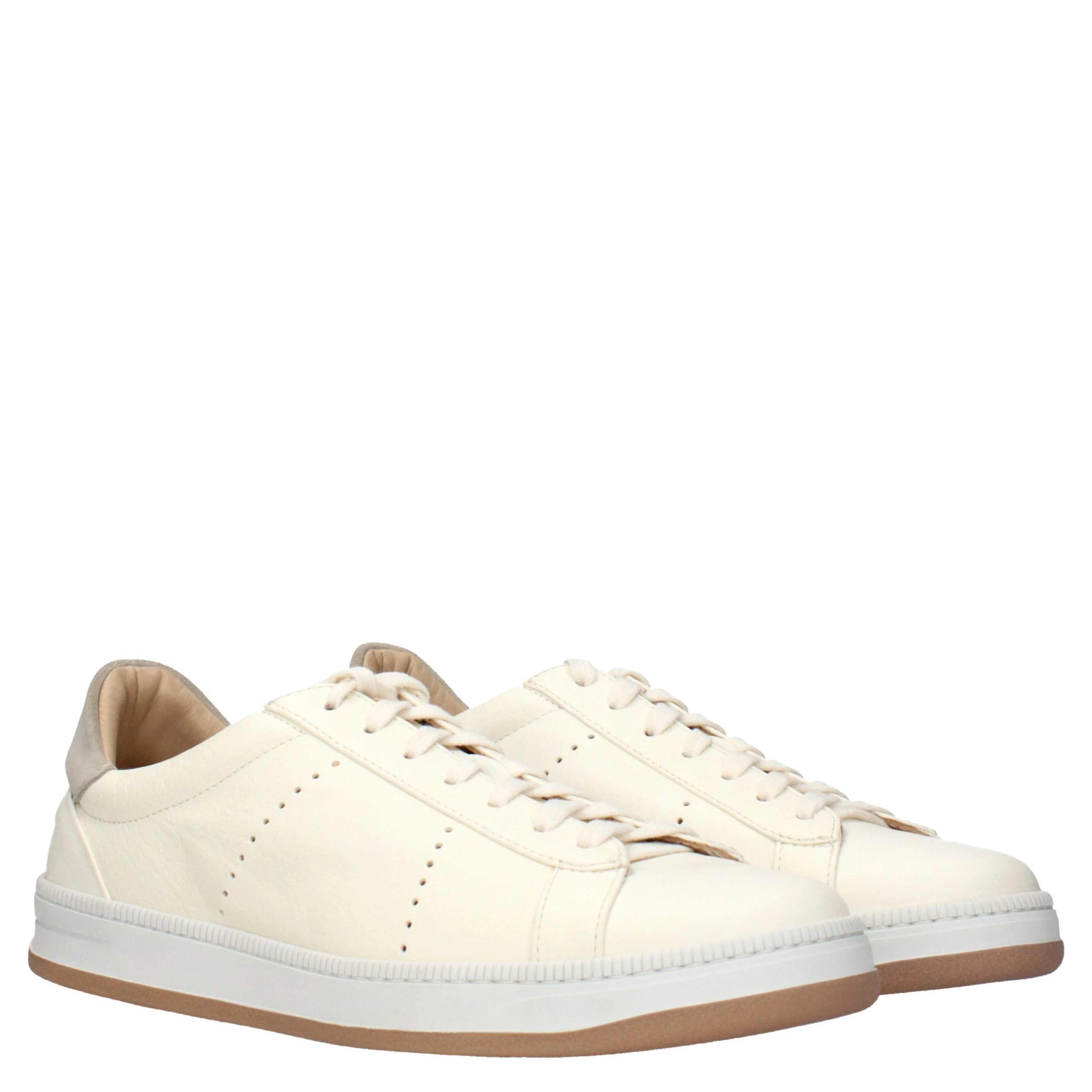 Beige Leather Sneakers