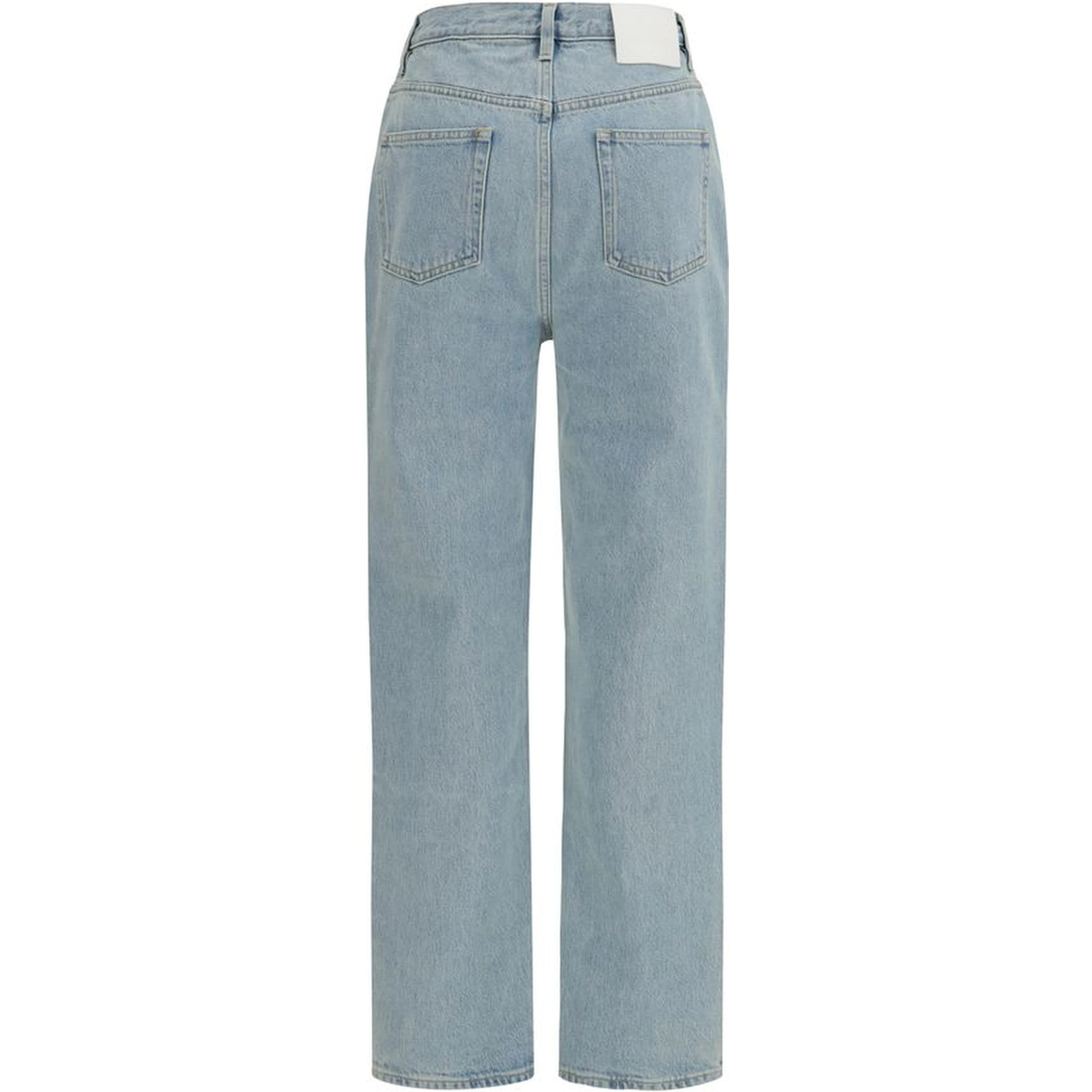 Blue Cotton Straight-Leg Jeans