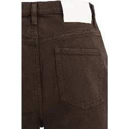 Brown Cotton Straight-Leg Jeans