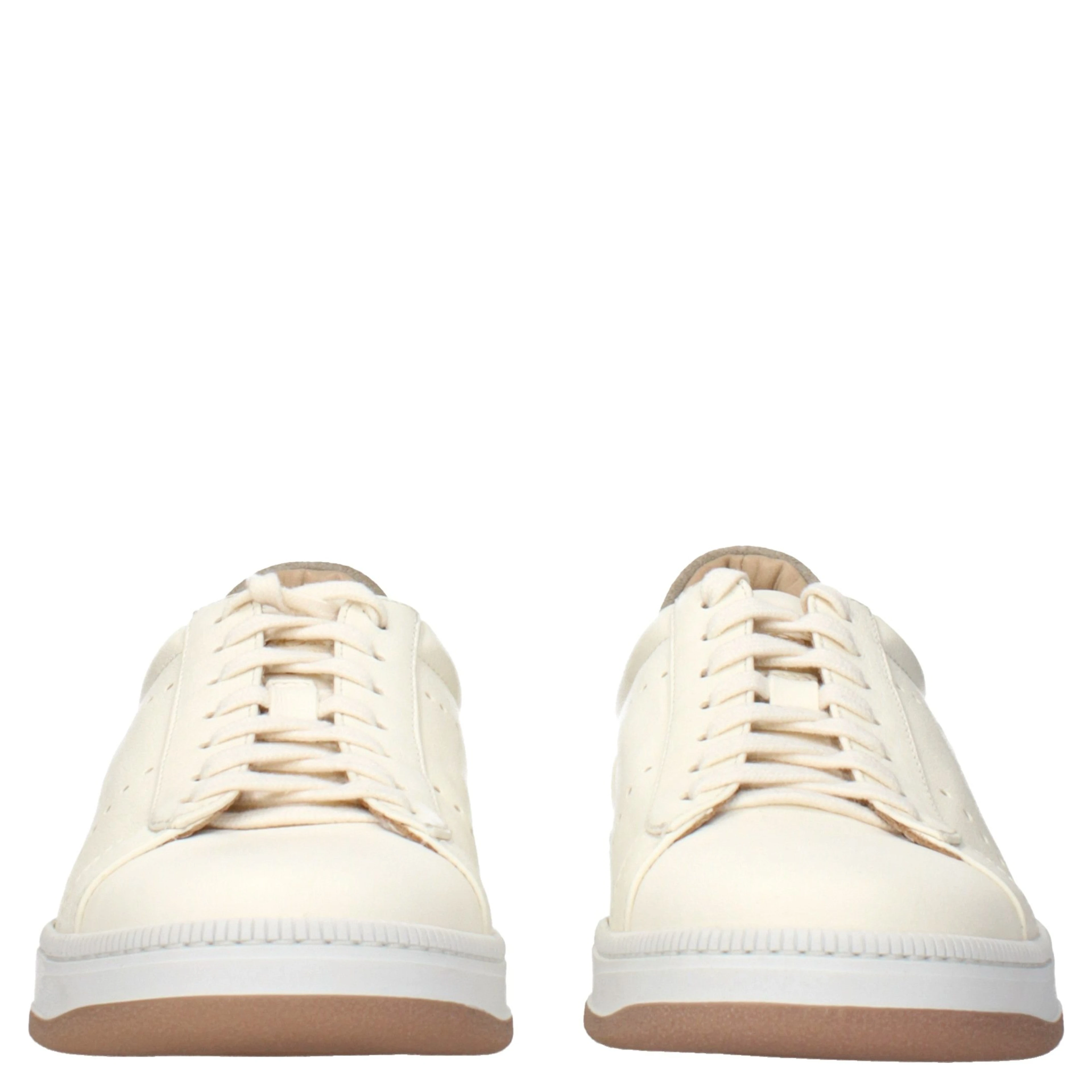 Beige Leather Sneakers