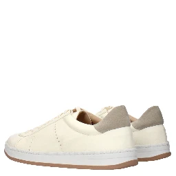 Beige Leather Sneakers