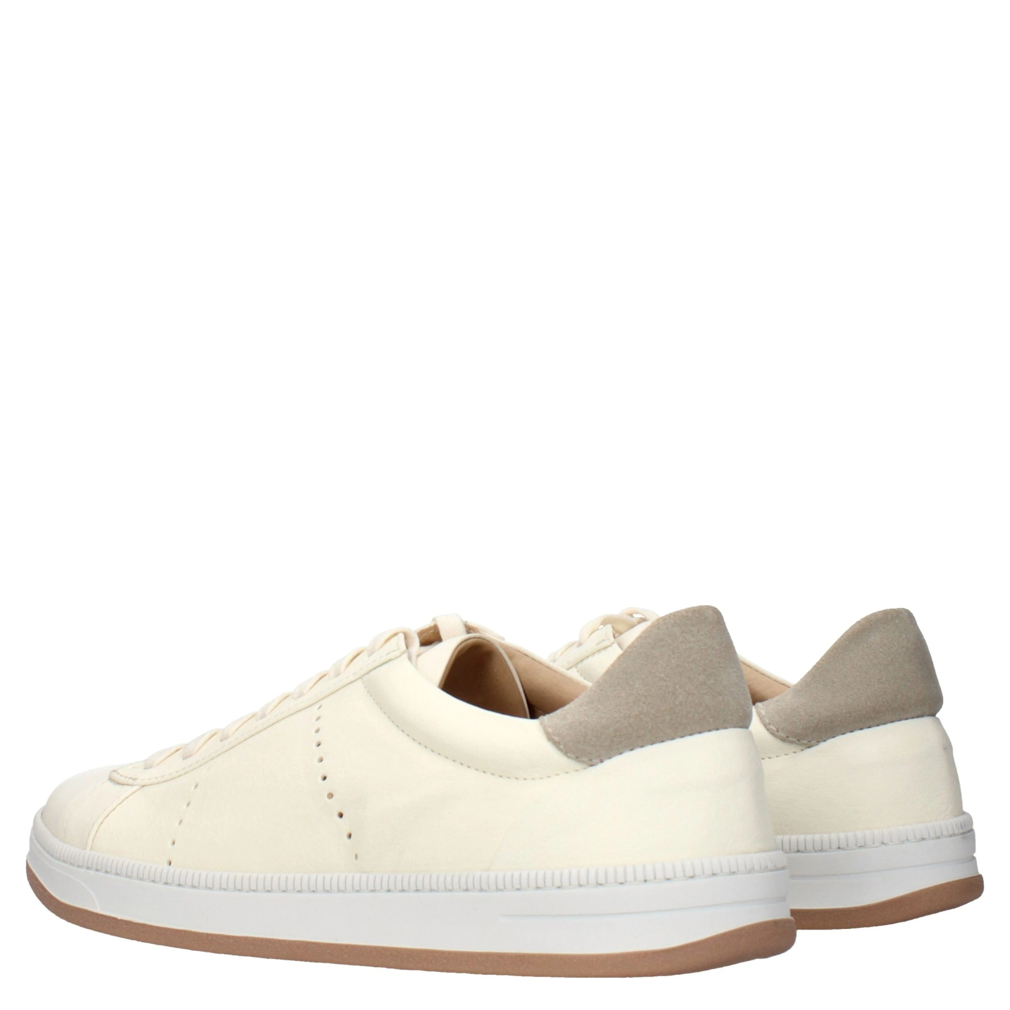 Beige Leather Sneakers