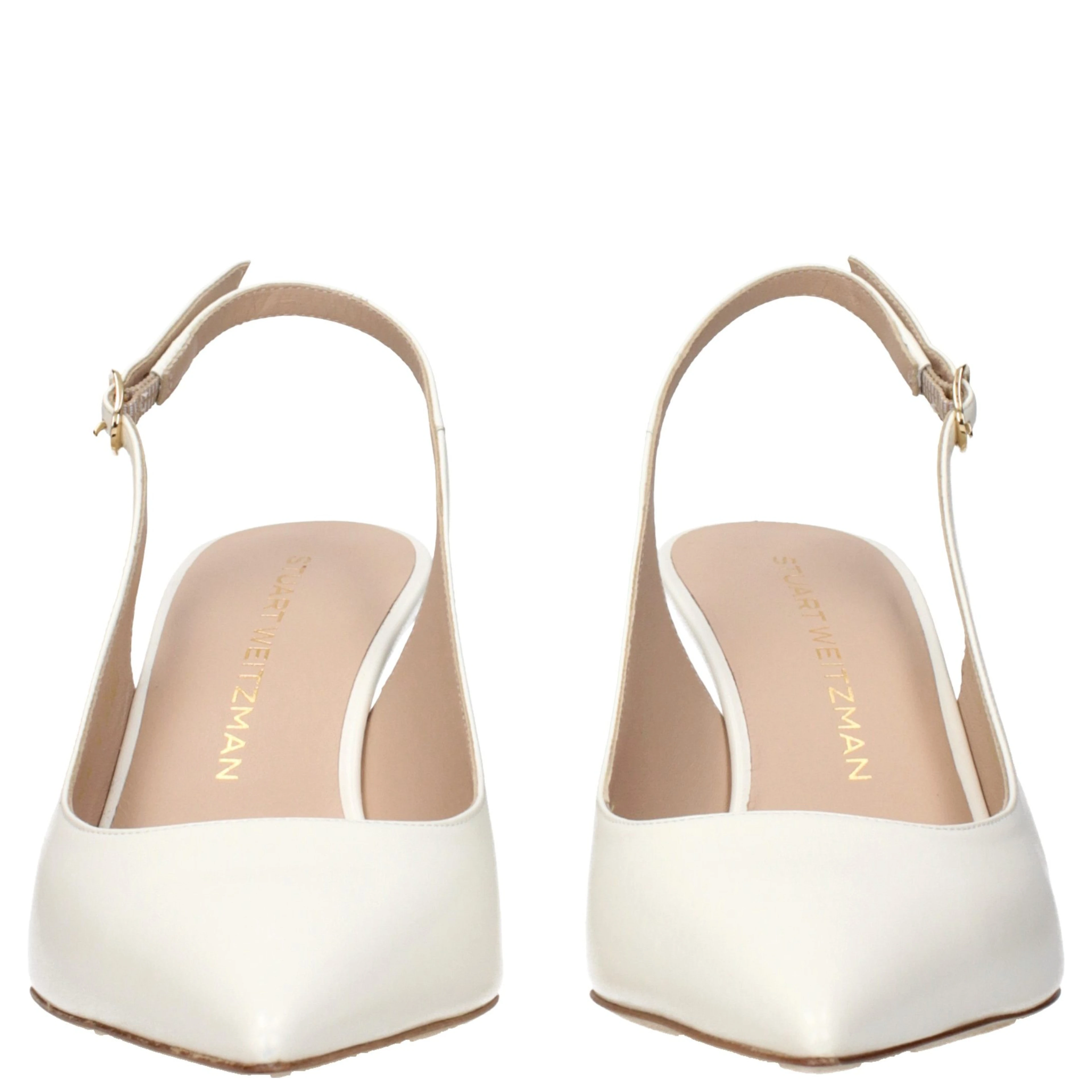 Beige Leather High Heel Pumps