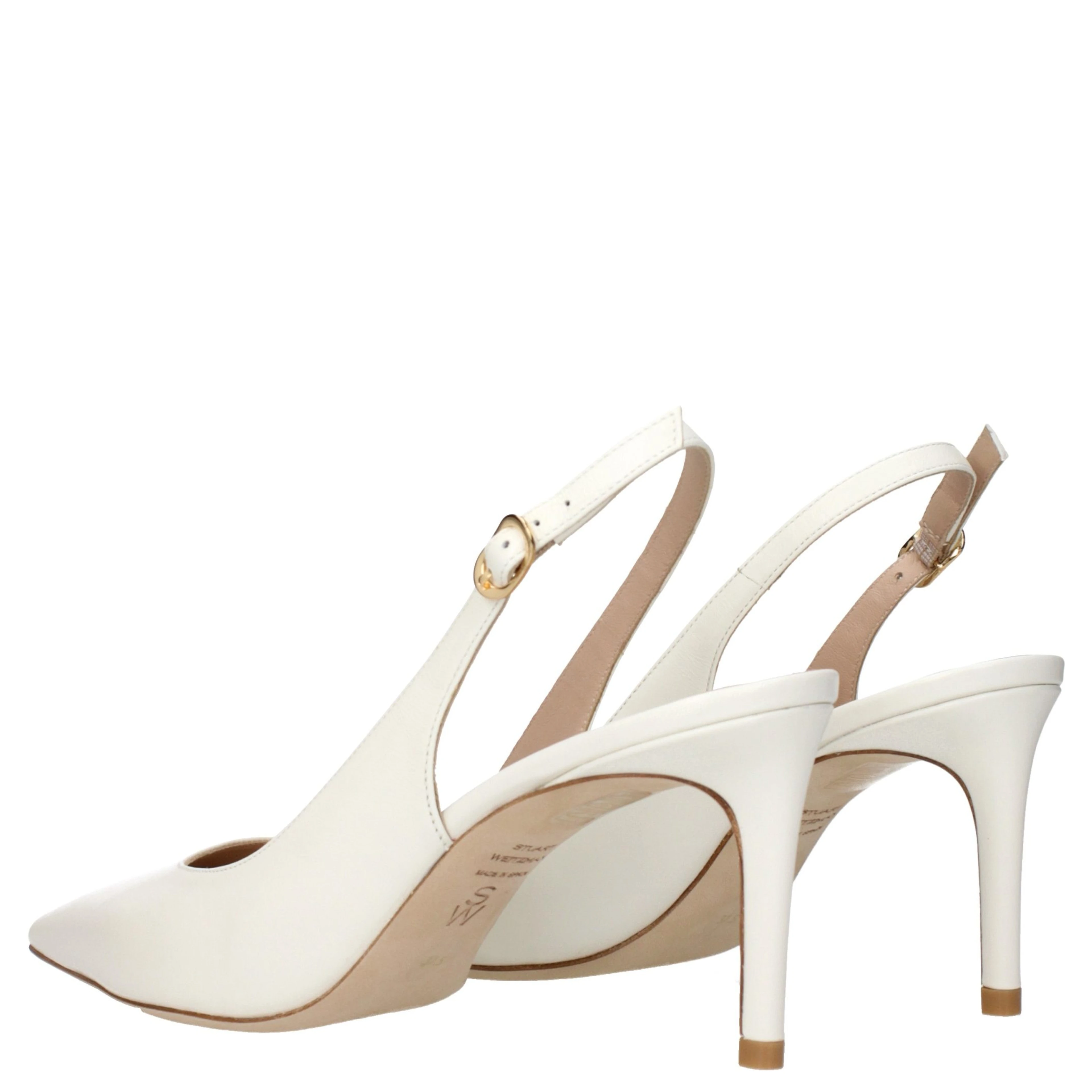 Beige Leather High Heel Pumps