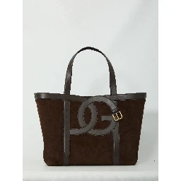 Suede leather shopping bag