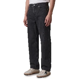 Black vintage-effect jeans