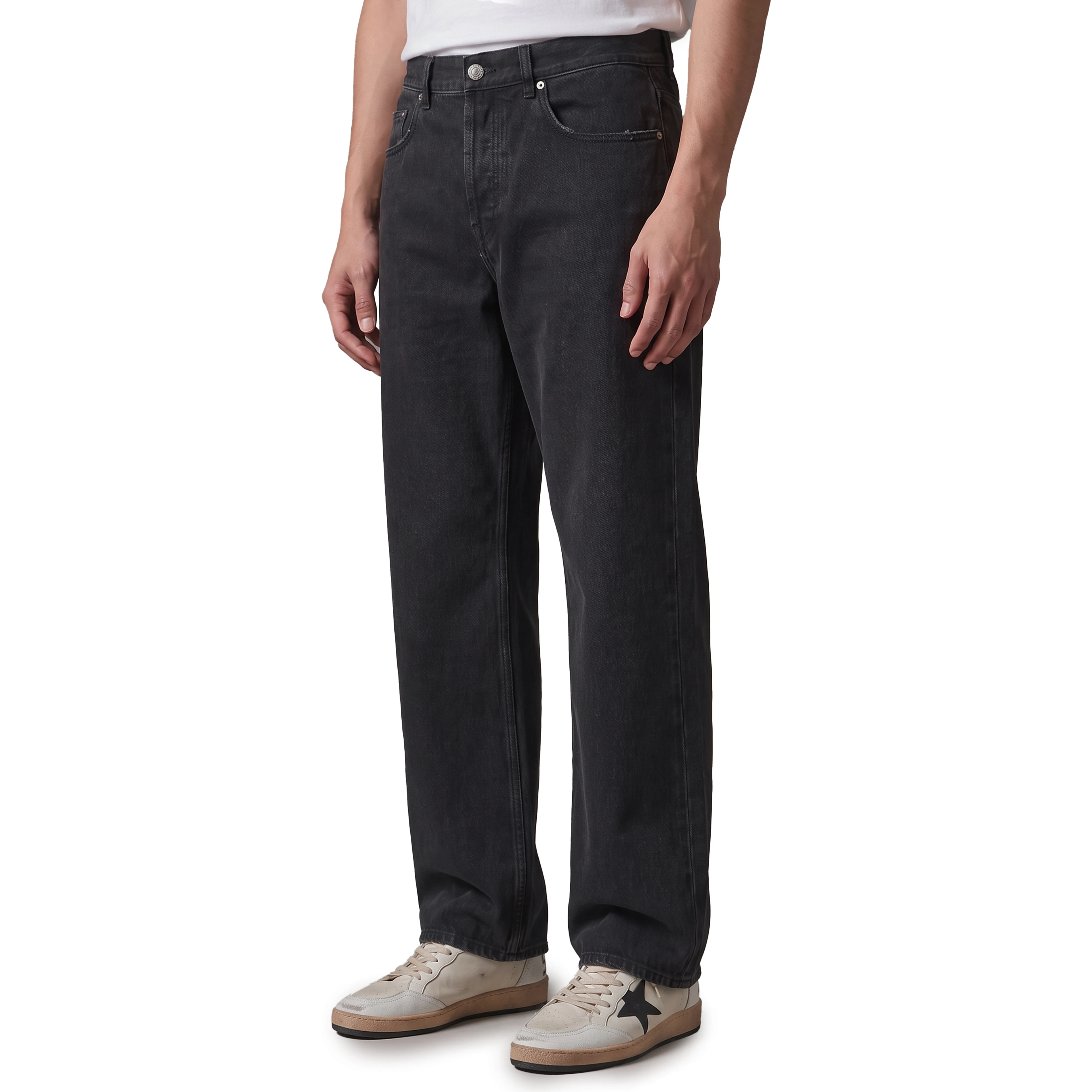 Black vintage-effect jeans