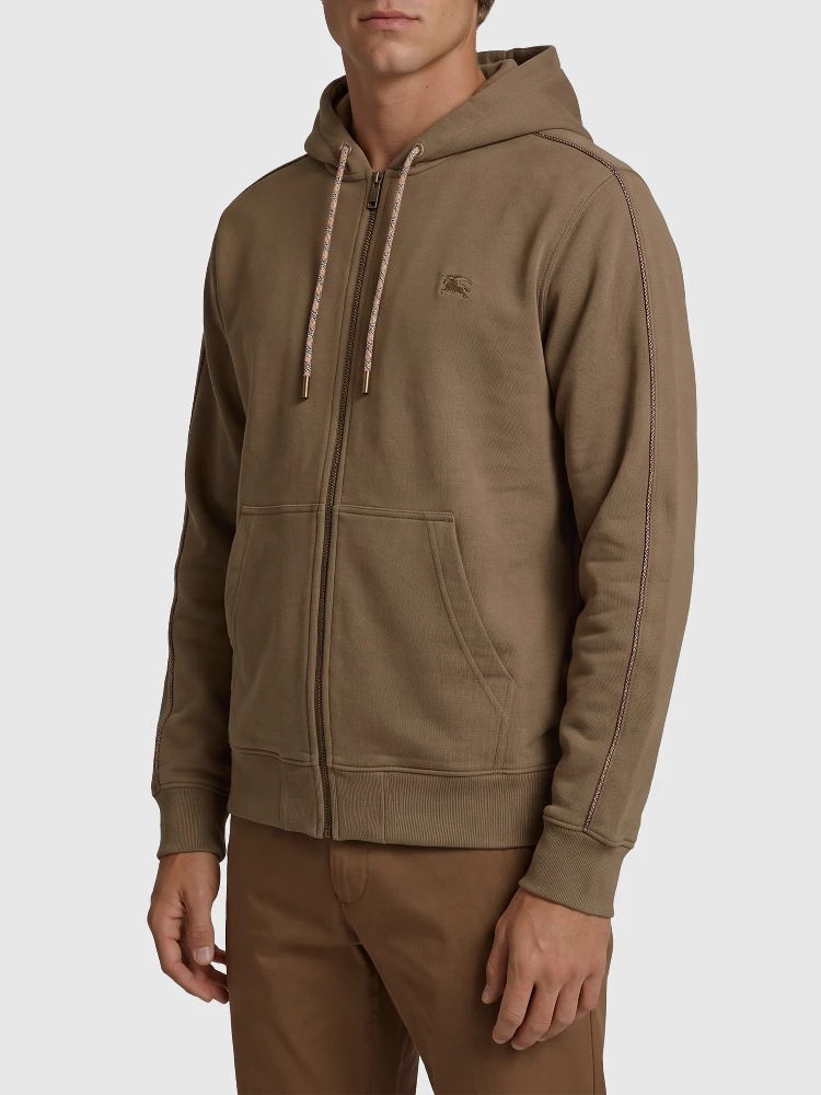 Finch brown cotton zipped hoodie alternative