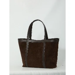 Suede leather shopping bag