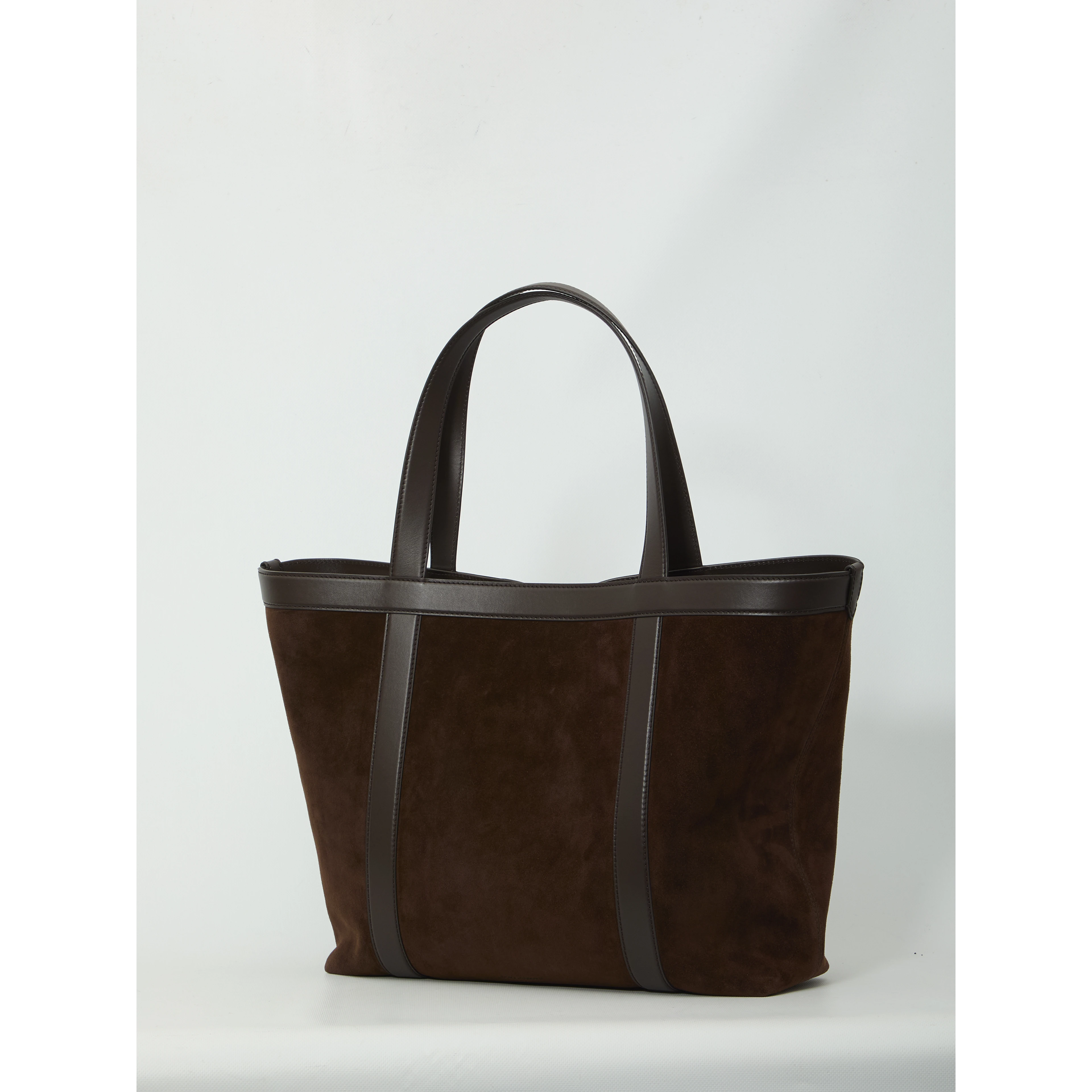 Suede leather shopping bag