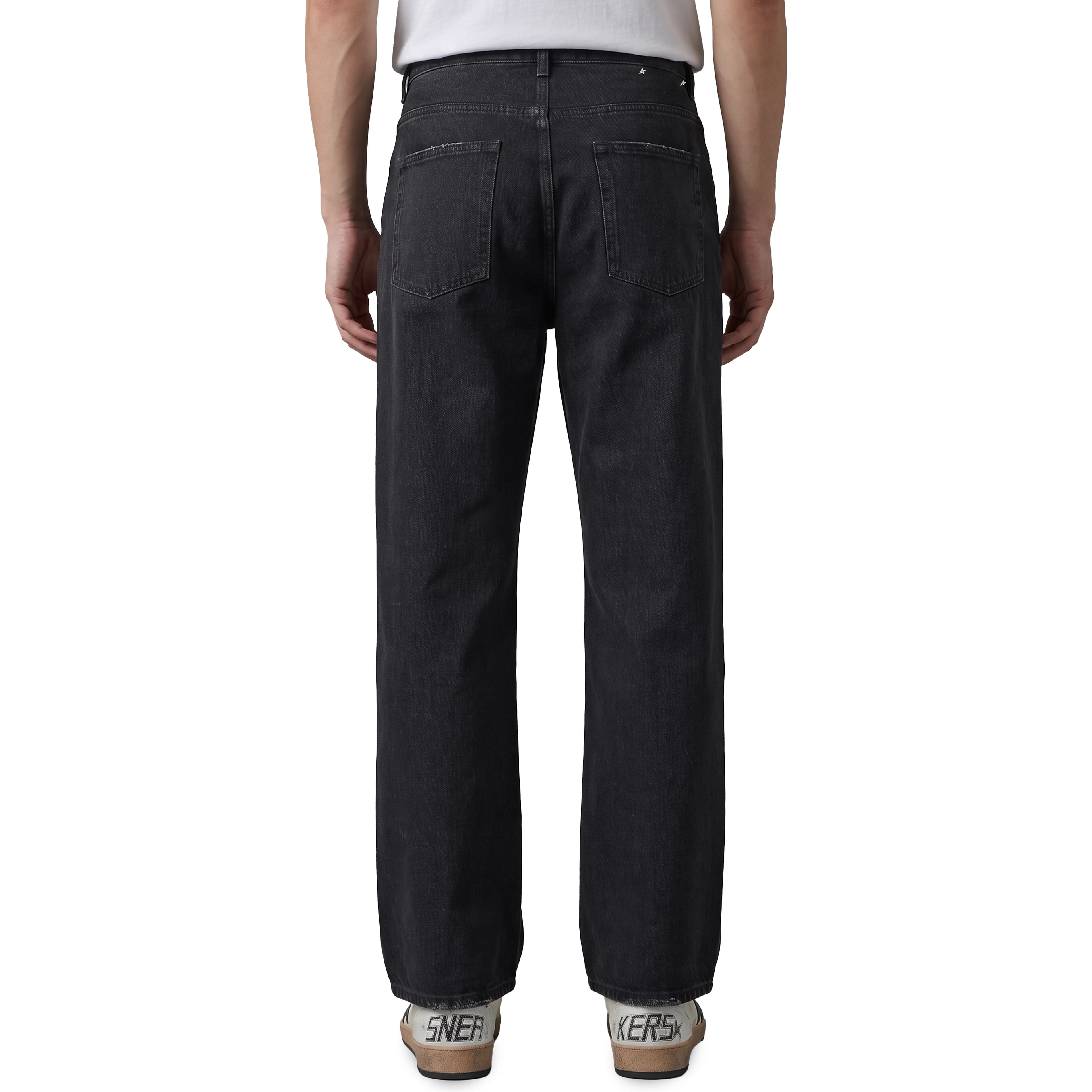 Black vintage-effect jeans