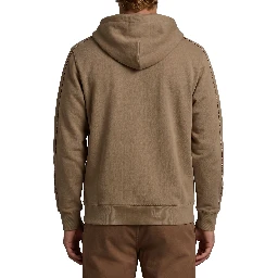 Finch brown cotton zipped hoodie