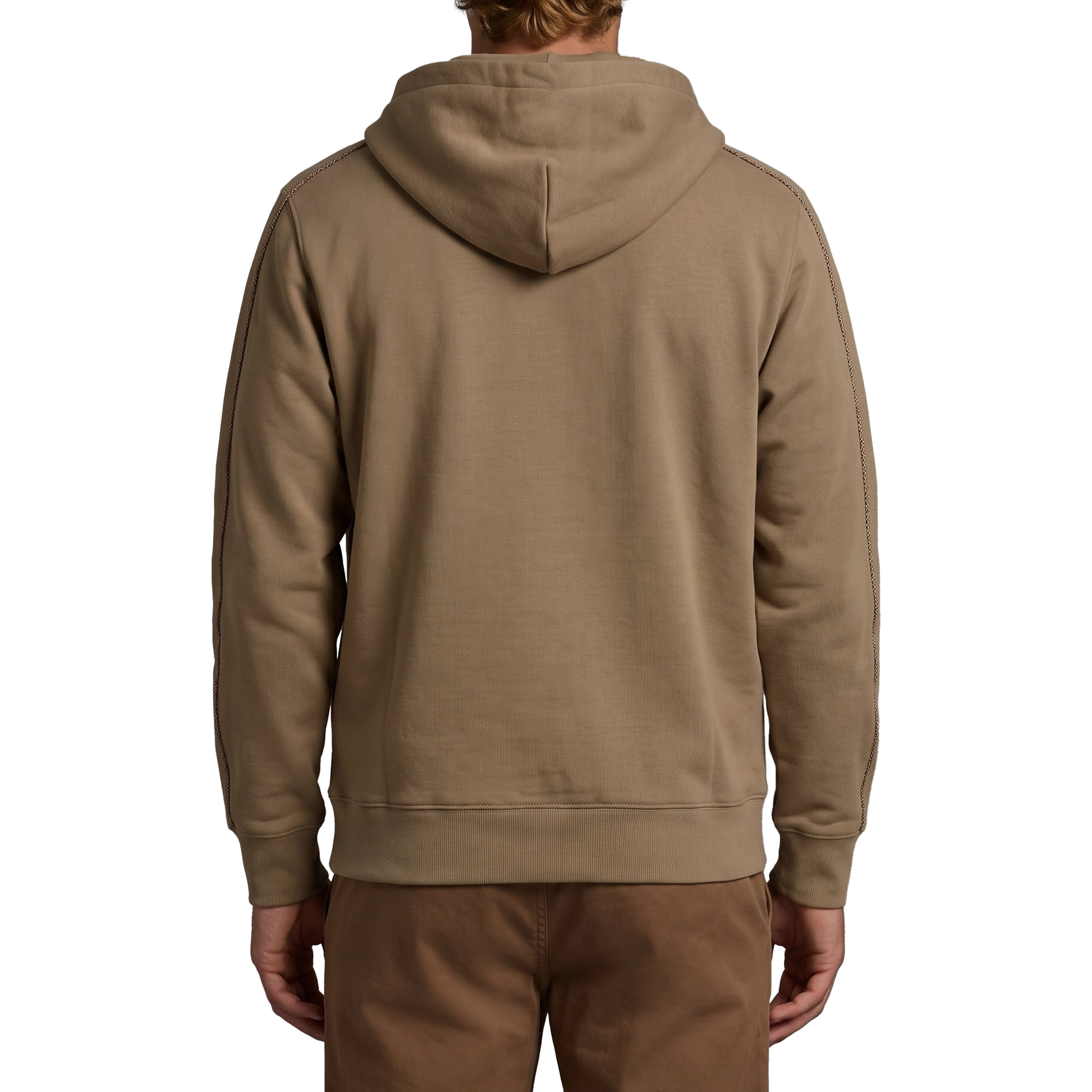 Finch brown cotton zipped hoodie