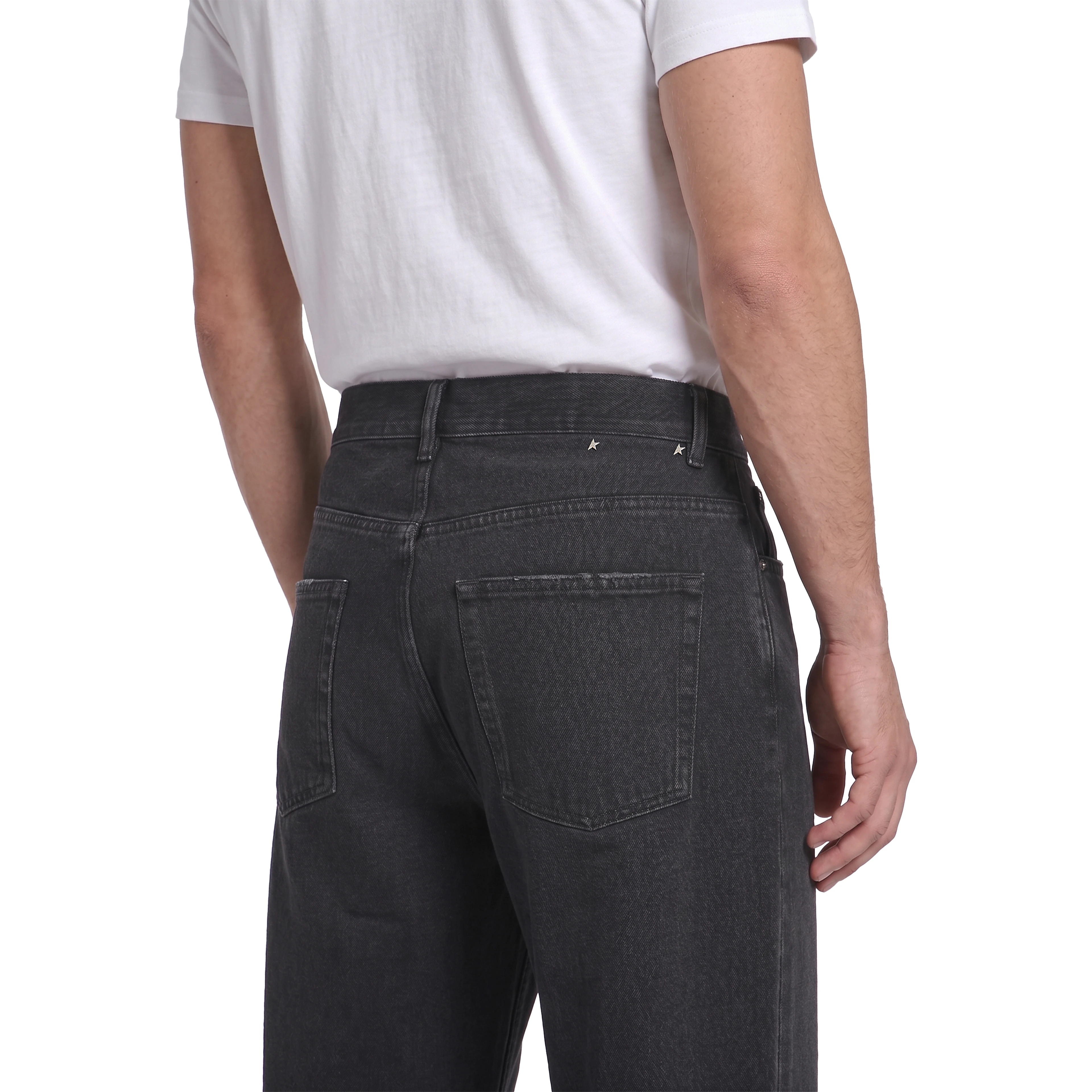 Black vintage-effect jeans