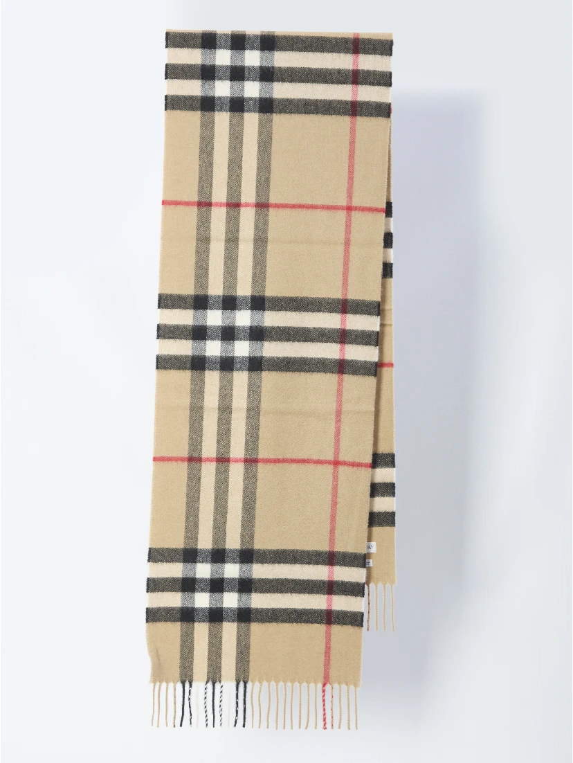Check cashmere scarf