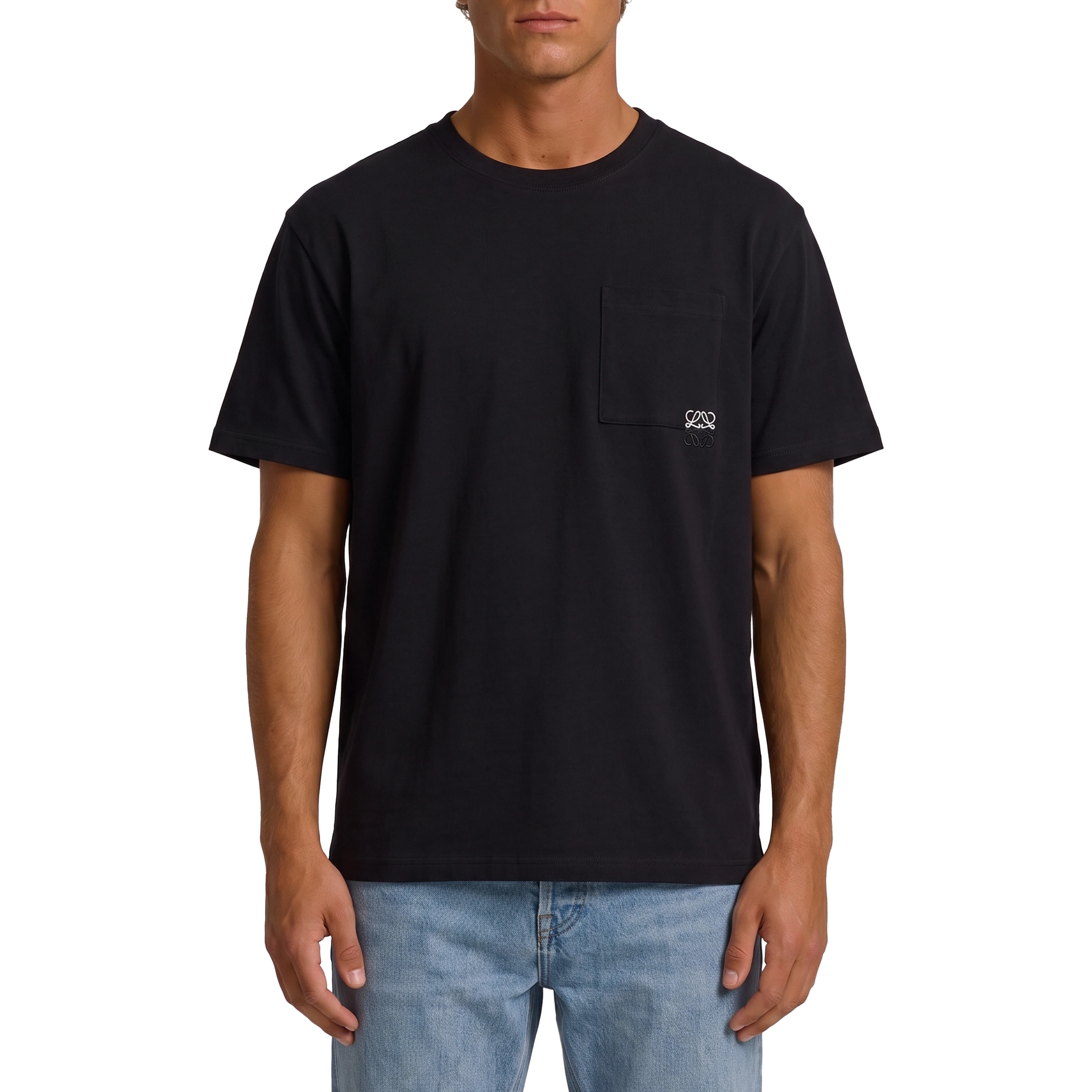 Black cotton T-shirt